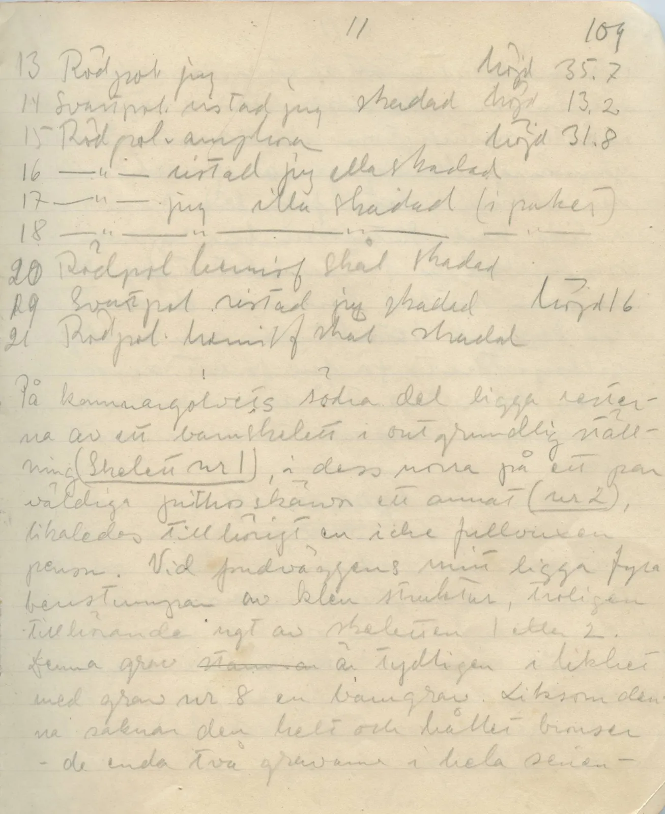 Scan 107 of field diary DII:1a (Lapithos, Vrysi tou Barba), handwritten in Swedish. The transcription and translation follow.