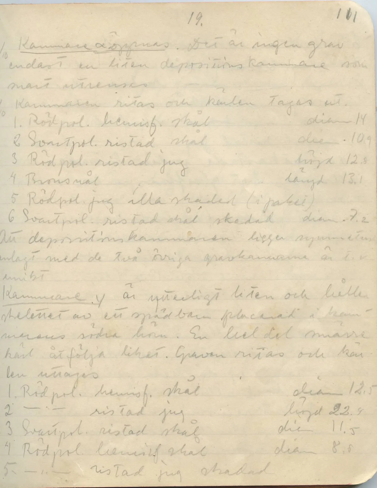 Scan 109 of field diary DII:1a (Lapithos, Vrysi tou Barba), handwritten in Swedish. The transcription and translation follow.