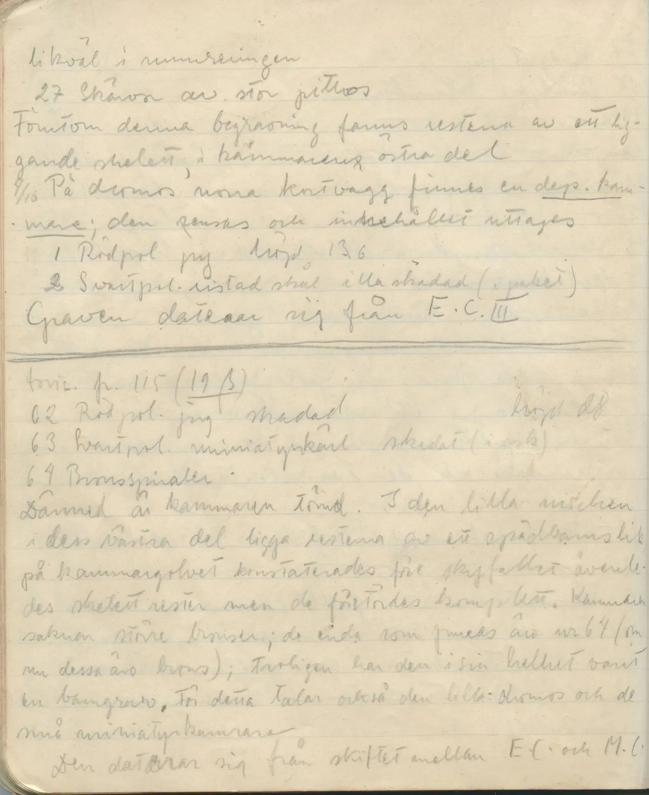 Scan 116 of field diary DII:1a (Lapithos, Vrysi tou Barba), handwritten in Swedish. The transcription and translation follow.