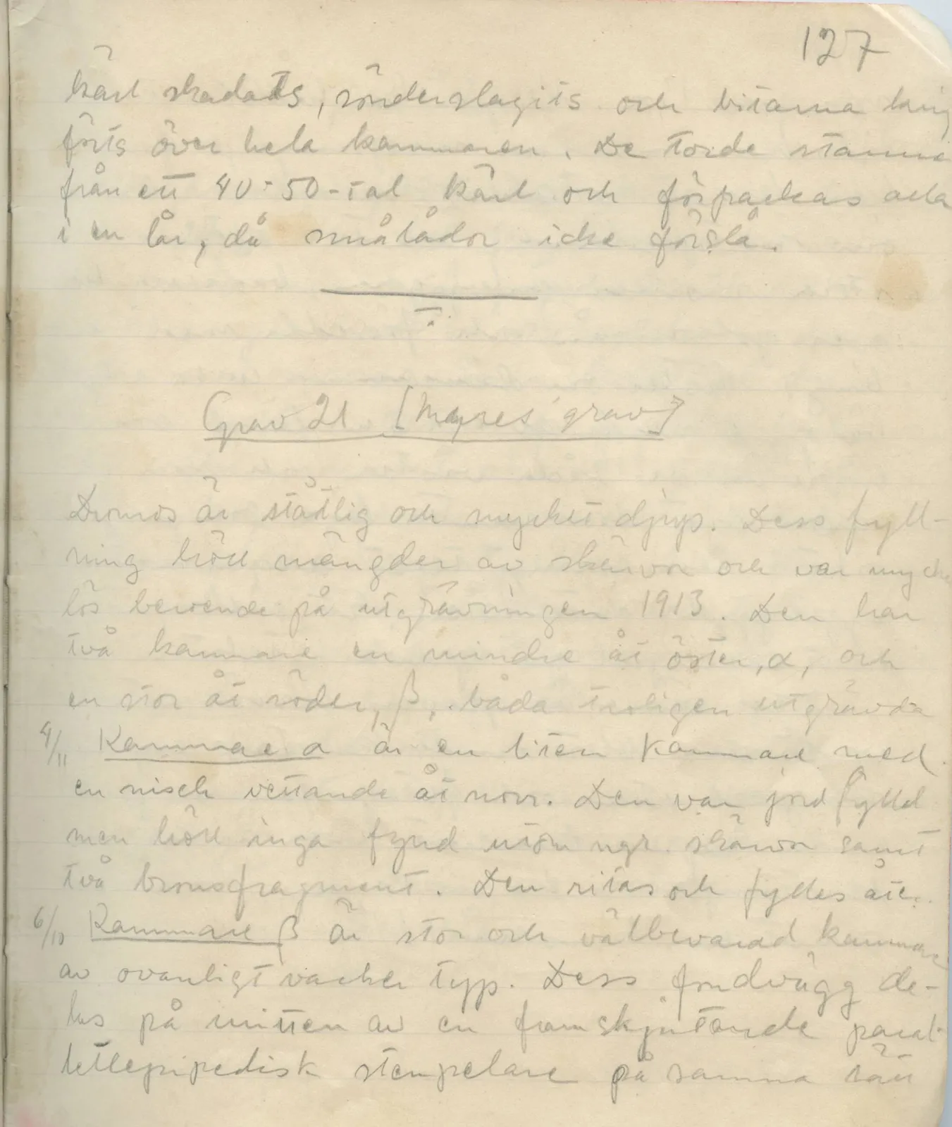 Scan 125 of field diary DII:1a (Lapithos, Vrysi tou Barba), handwritten in Swedish. The transcription and translation follow.