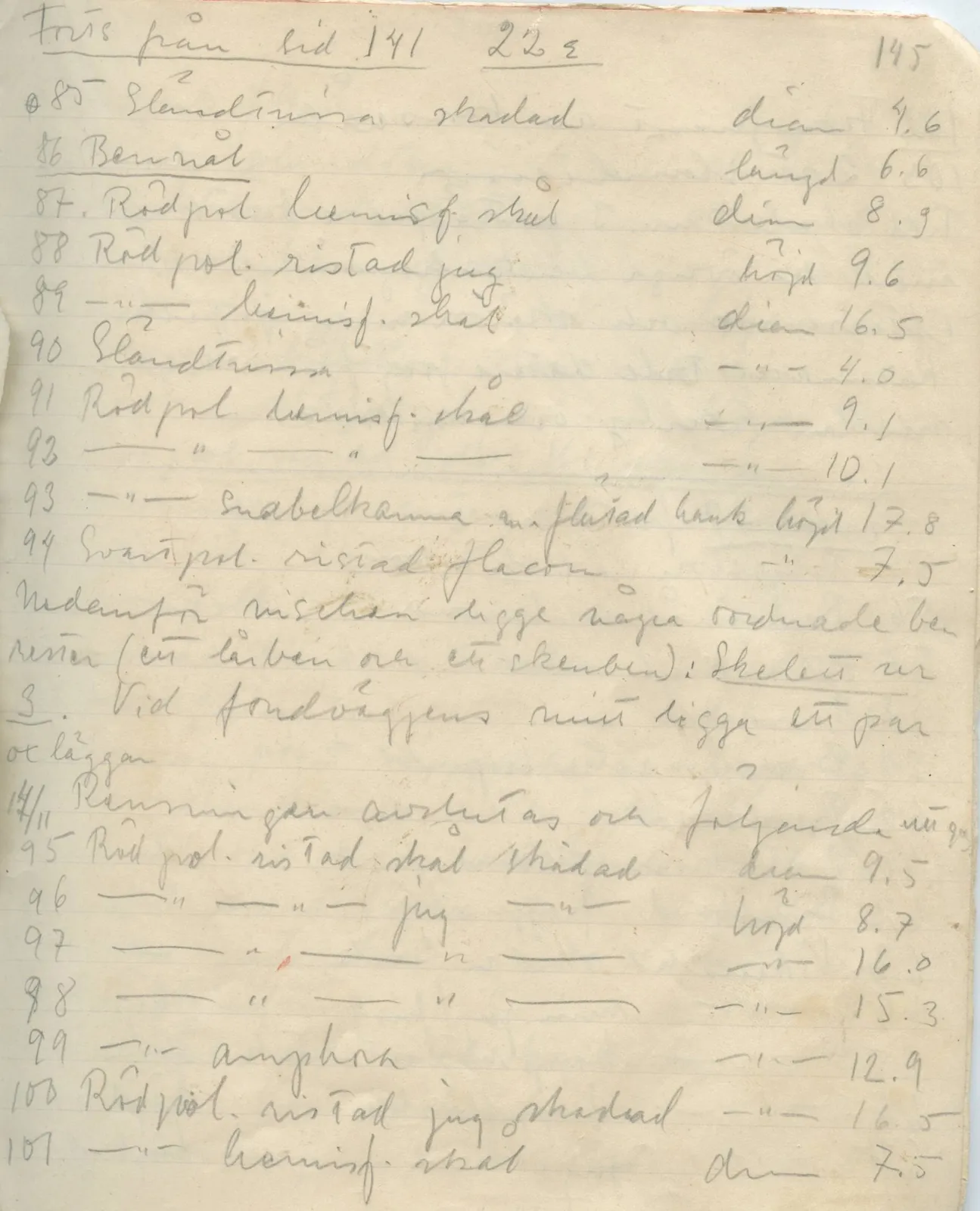 Scan 143 of field diary DII:1a (Lapithos, Vrysi tou Barba), handwritten in Swedish. The transcription and translation follow.