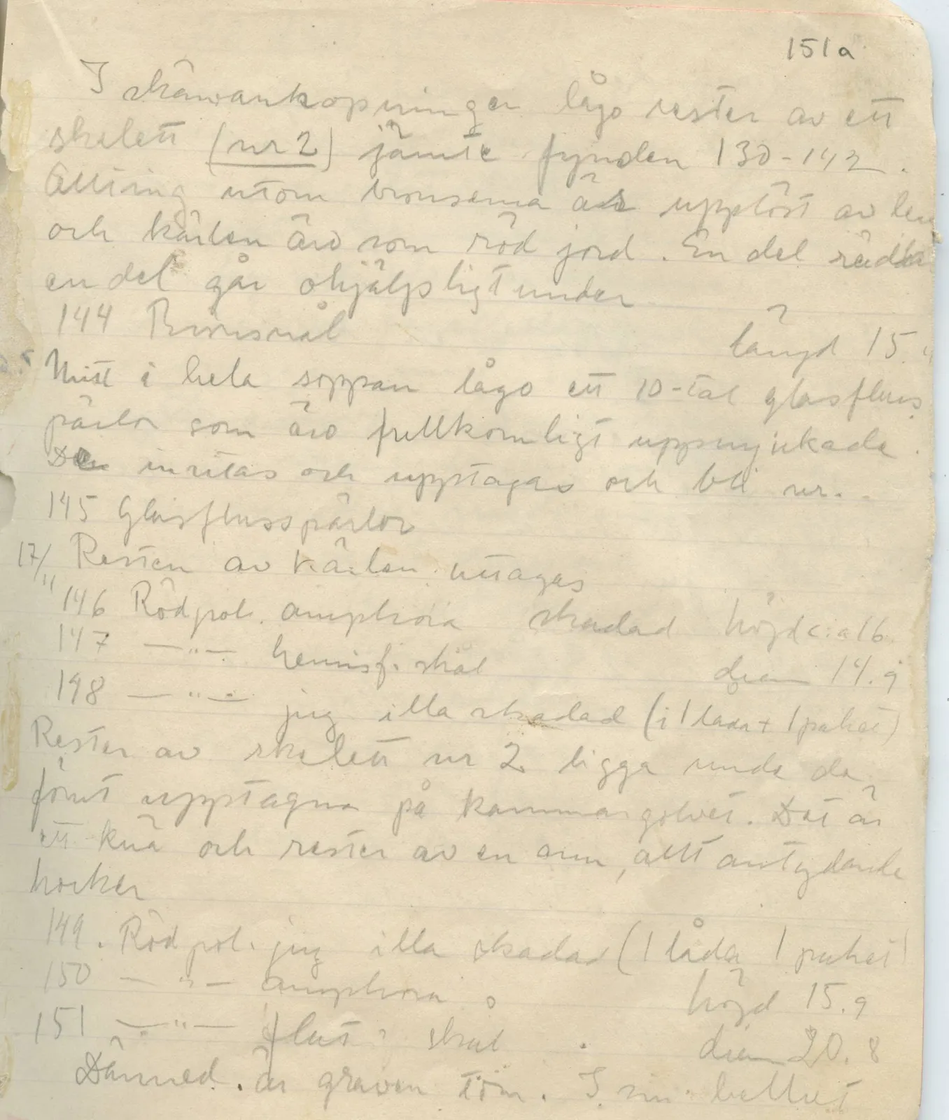Scan 149 of field diary DII:1a (Lapithos, Vrysi tou Barba), handwritten in Swedish. The transcription and translation follow.