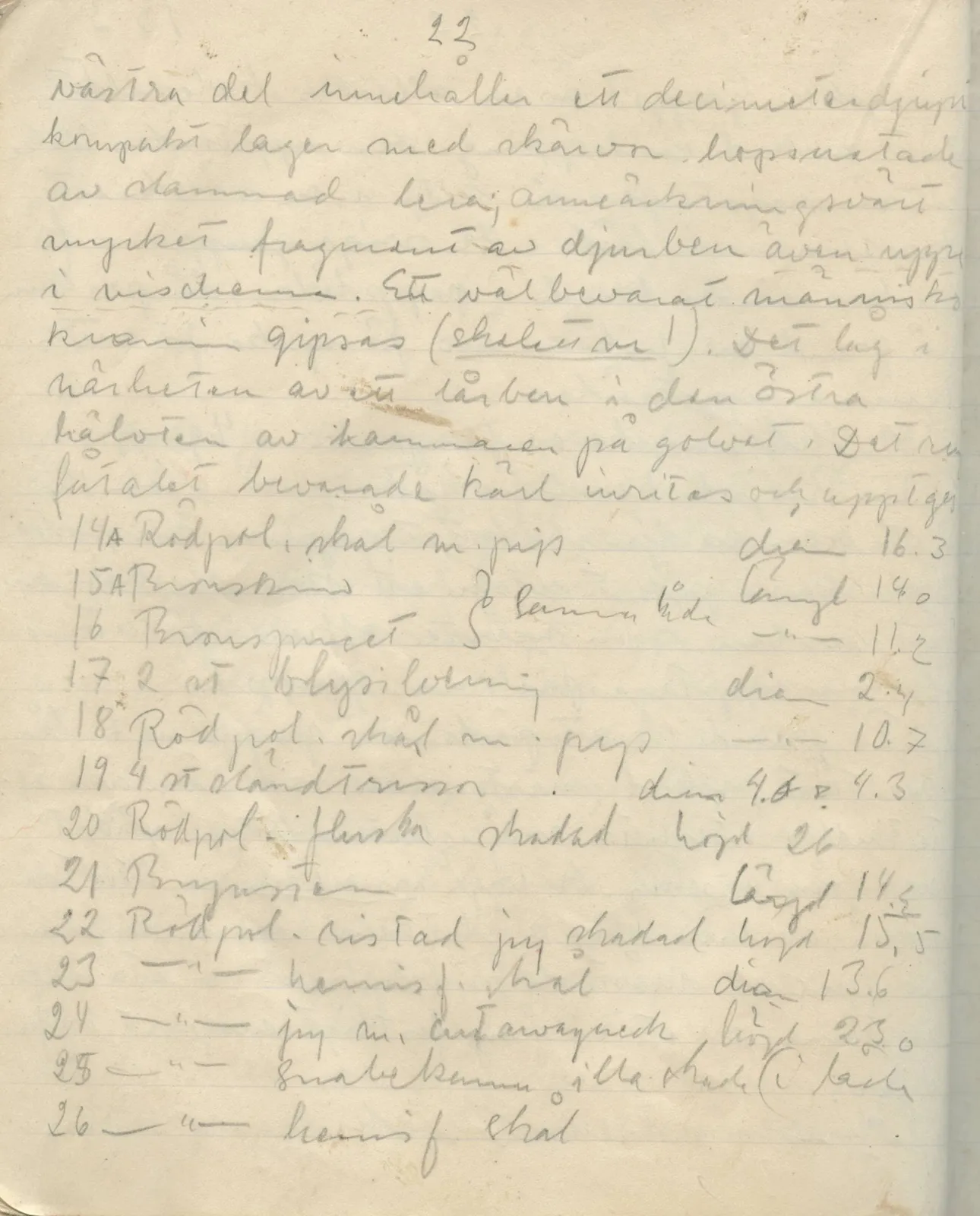 Scan 154 of field diary DII:1a (Lapithos, Vrysi tou Barba), handwritten in Swedish. The transcription and translation follow.
