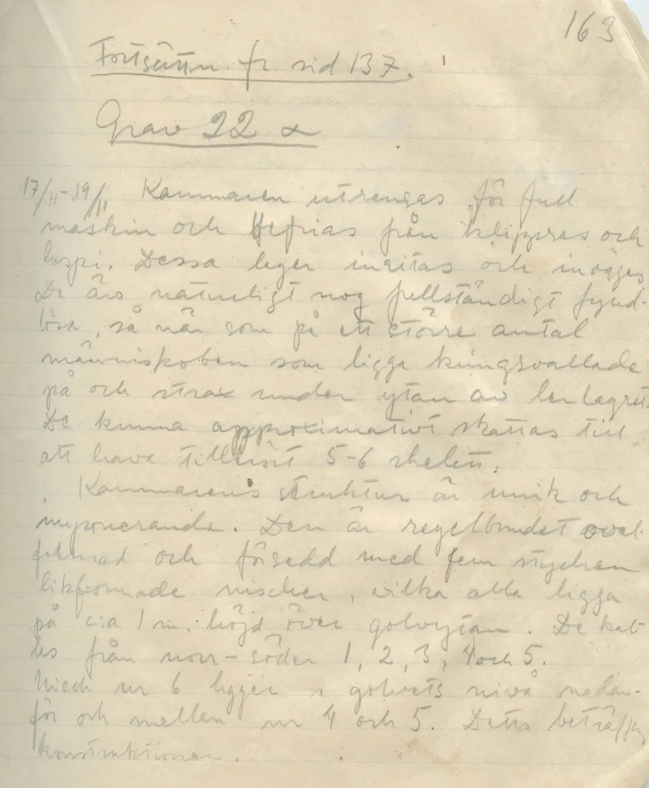 Scan 163 of field diary DII:1a (Lapithos, Vrysi tou Barba), handwritten in Swedish. The transcription and translation follow.