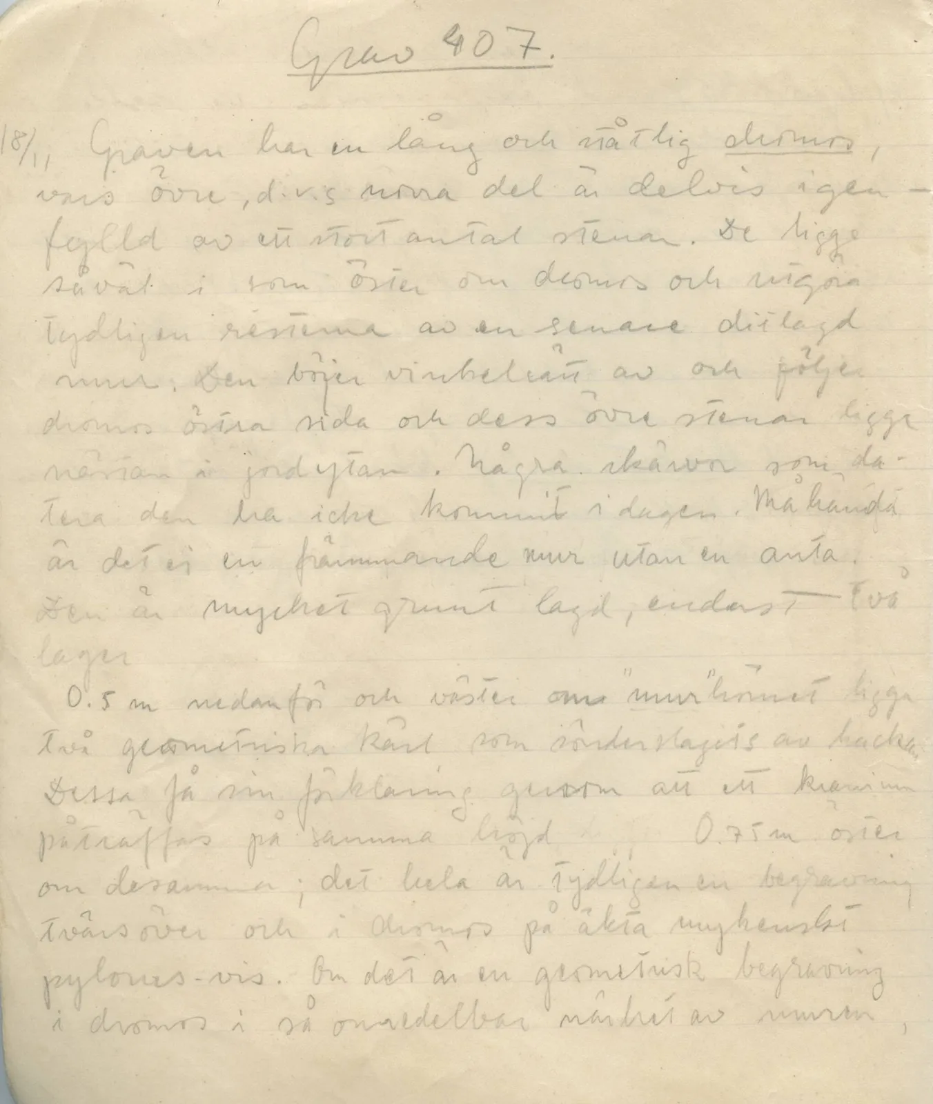 Scan 5 of field diary DII:1b (Lapithos, Kastros), handwritten in Swedish. The transcription and translation follow.