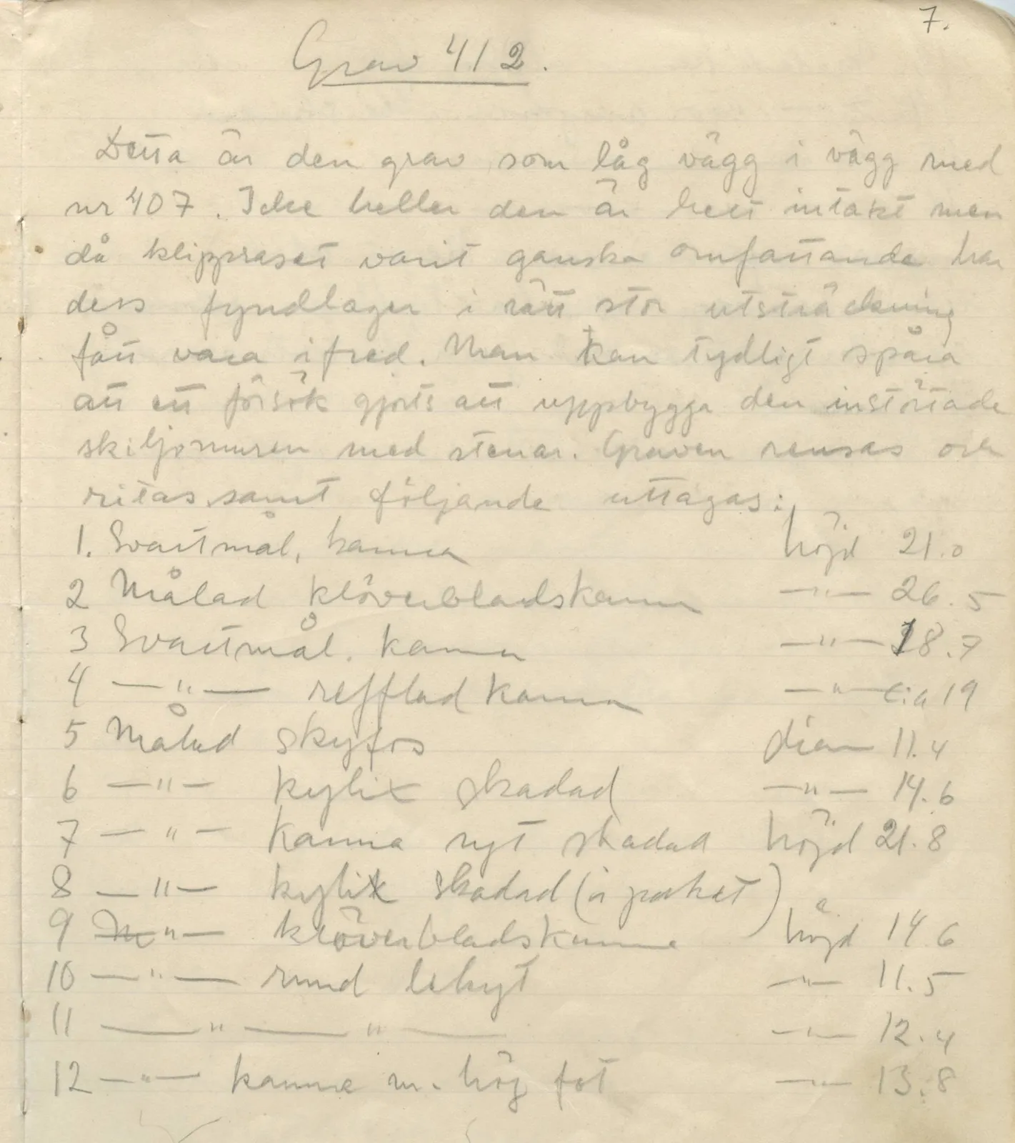 Scan 8 of field diary DII:1b (Lapithos, Kastros), handwritten in Swedish. The transcription and translation follow.