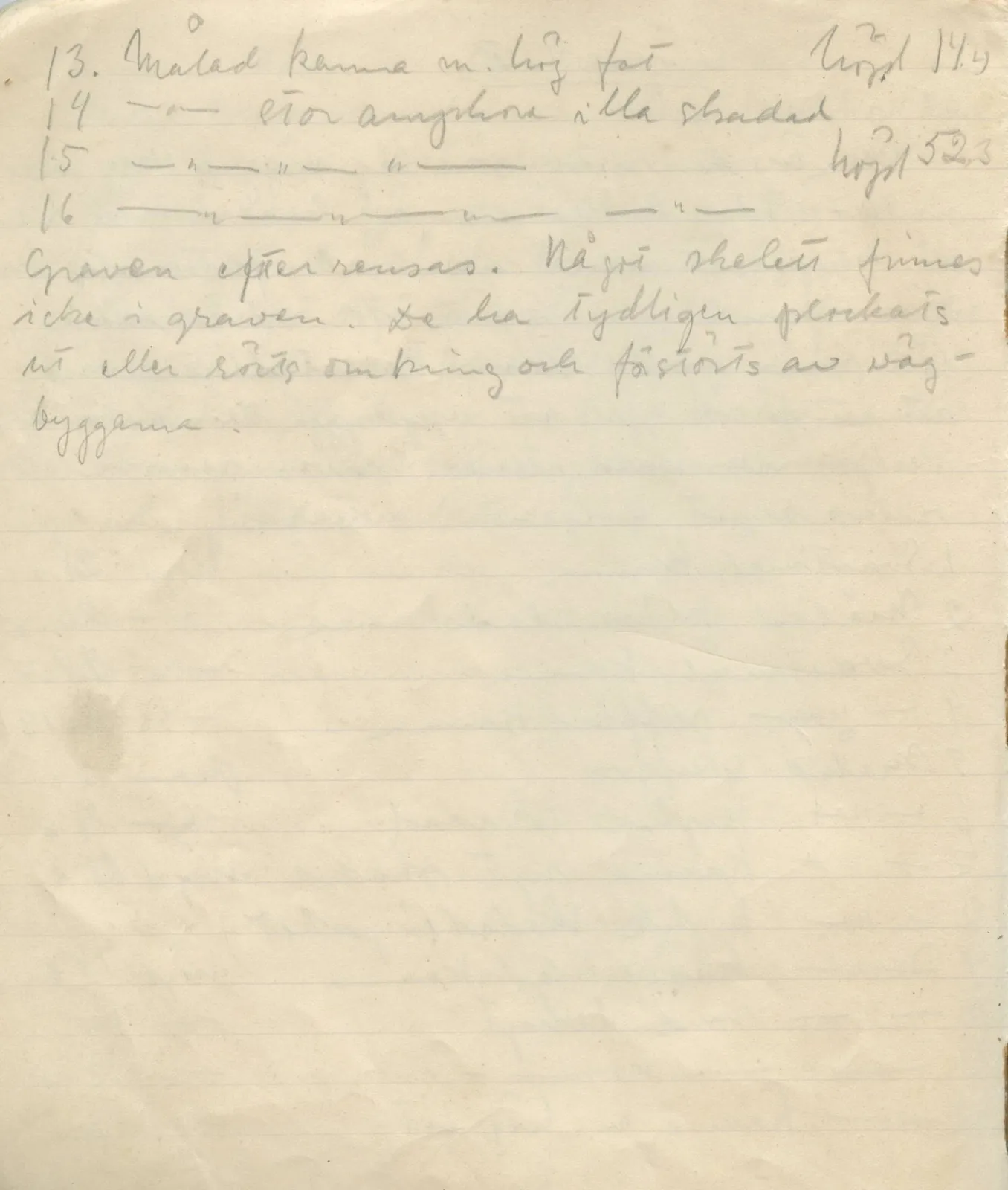 Scan 9 of field diary DII:1b (Lapithos, Kastros), handwritten in Swedish. The transcription and translation follow.