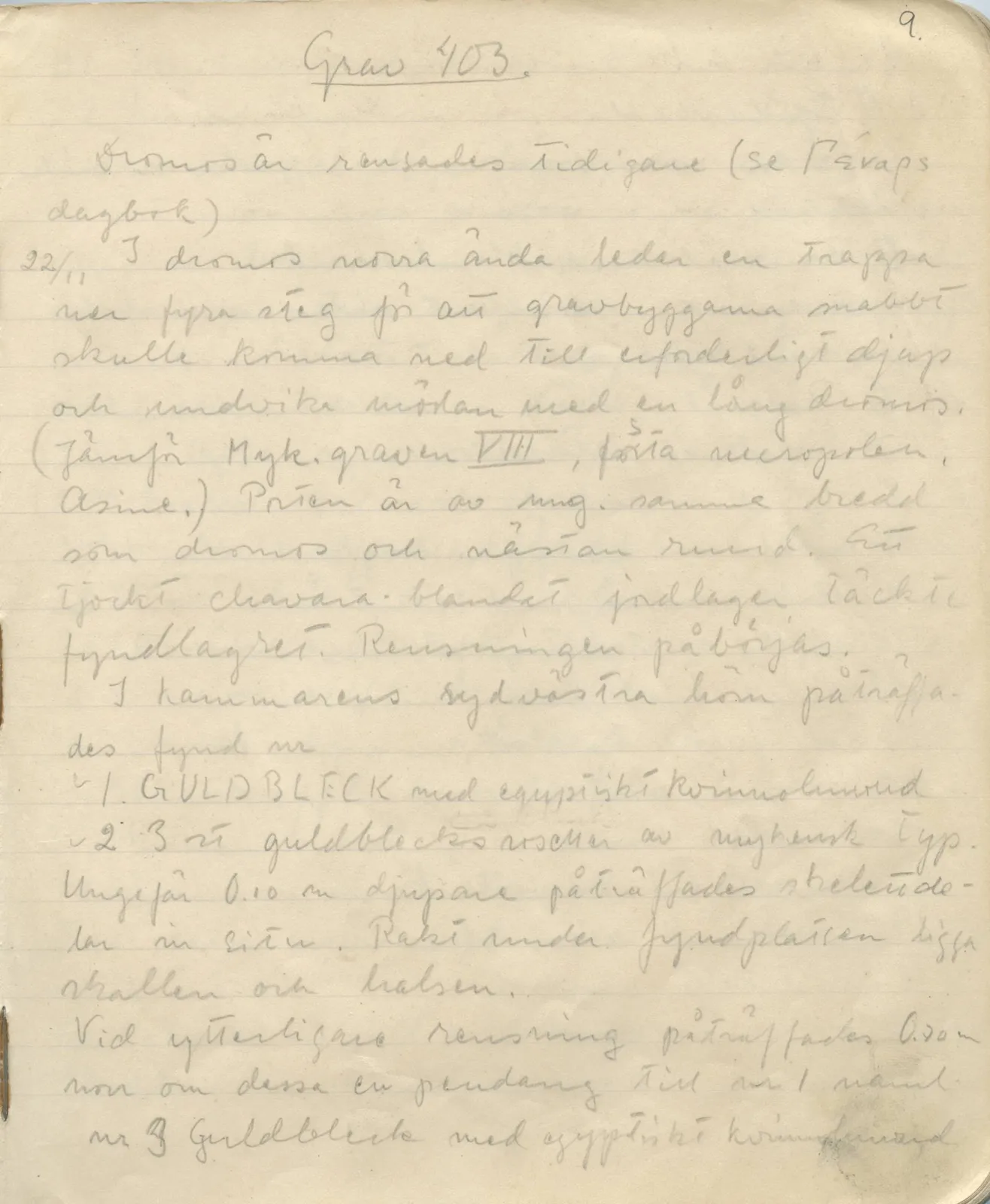 Scan 10 of field diary DII:1b (Lapithos, Kastros), handwritten in Swedish. The transcription and translation follow.
