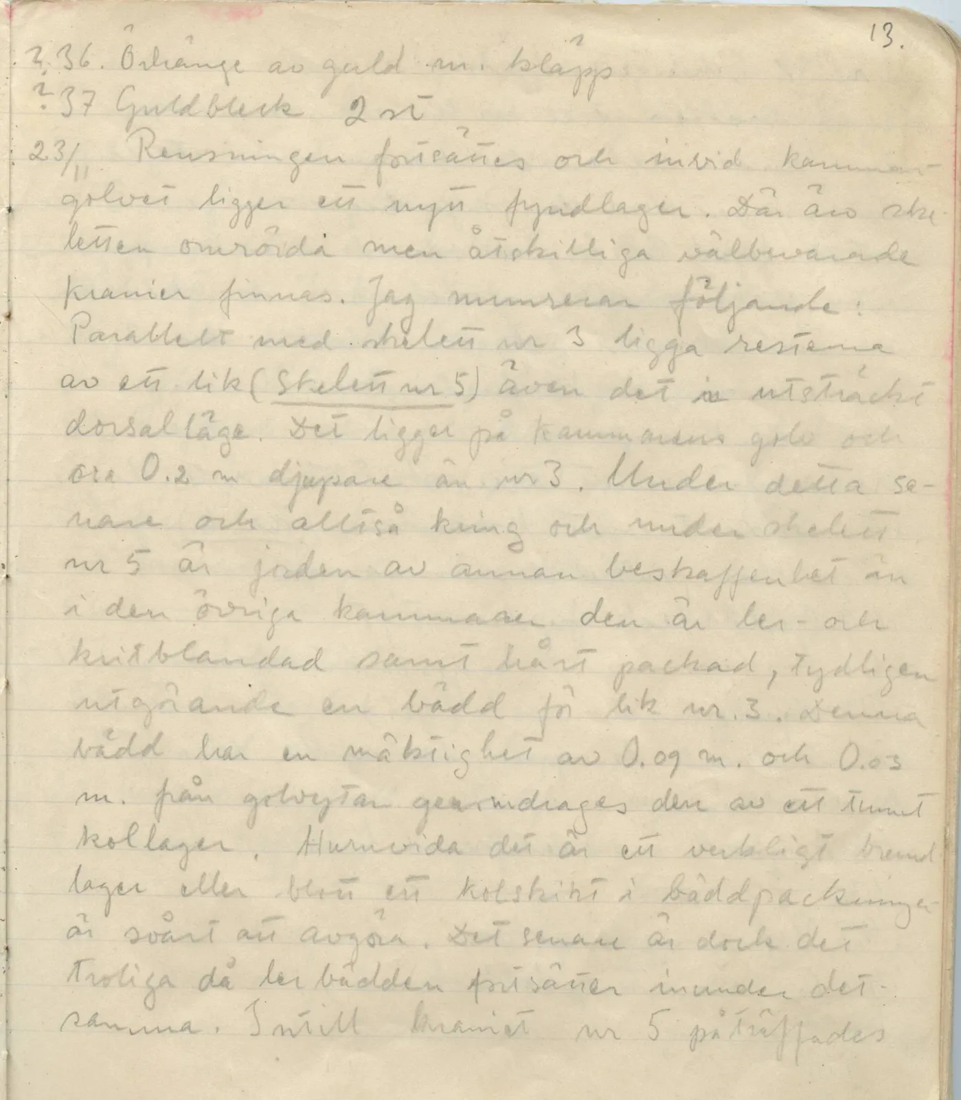 Scan 14 of field diary DII:1b (Lapithos, Kastros), handwritten in Swedish. The transcription and translation follow.