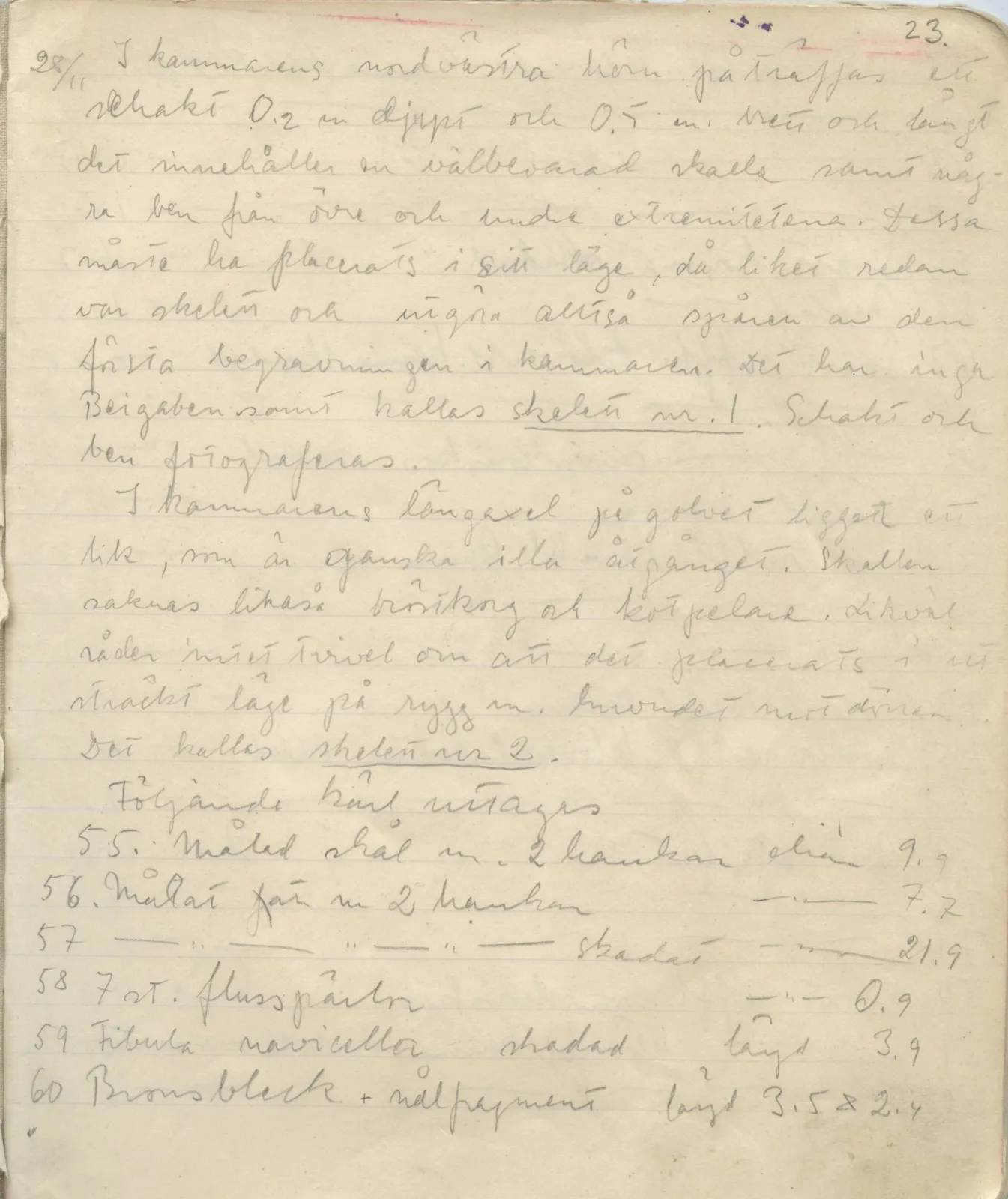 Scan 24 of field diary DII:1b (Lapithos, Kastros), handwritten in Swedish. The transcription and translation follow.