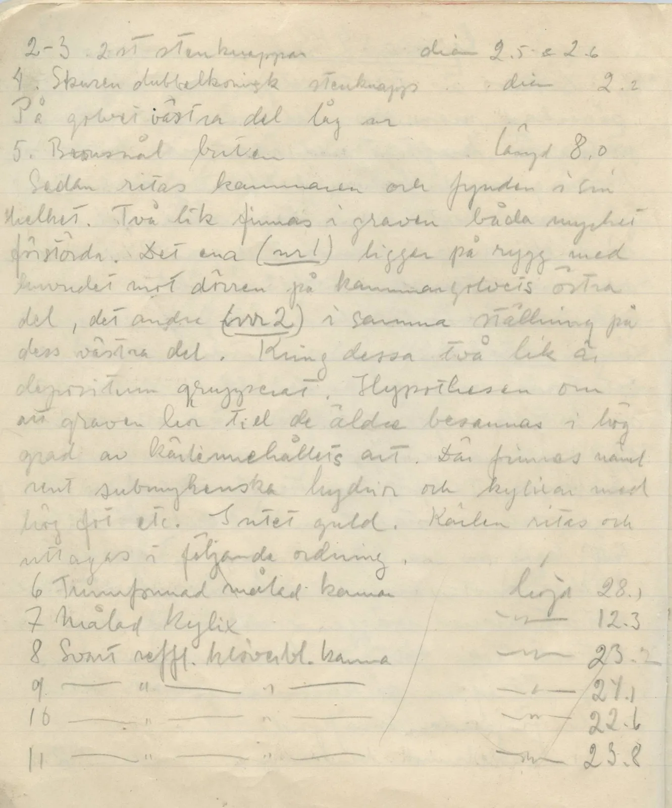 Scan 38 of field diary DII:1b (Lapithos, Kastros), handwritten in Swedish. The transcription and translation follow.