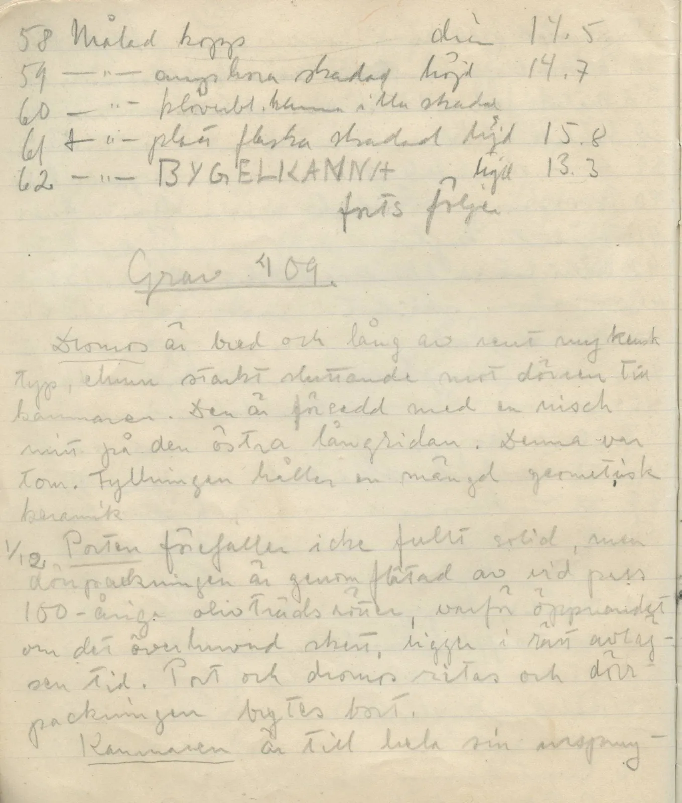 Scan 52 of field diary DII:1b (Lapithos, Kastros), handwritten in Swedish. The transcription and translation follow.