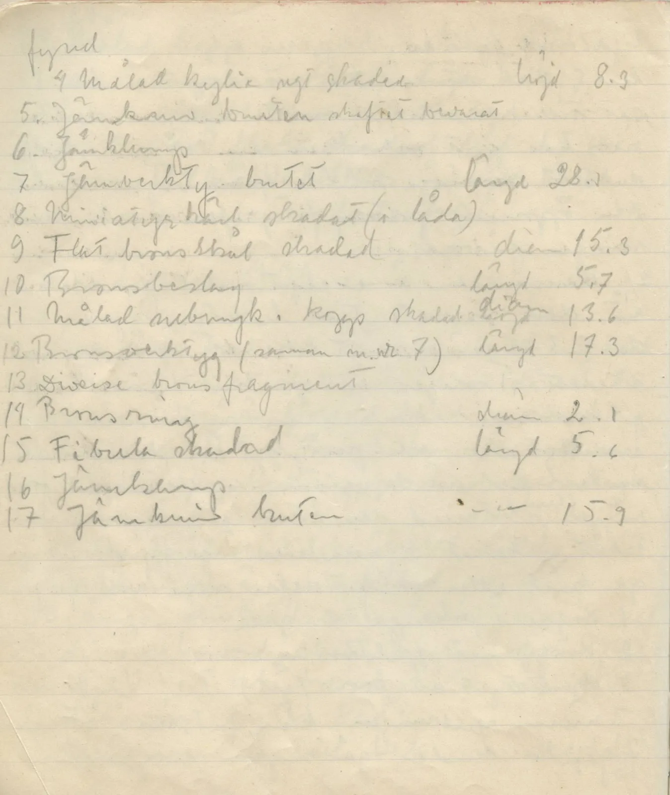 Scan 54 of field diary DII:1b (Lapithos, Kastros), handwritten in Swedish. The transcription and translation follow.