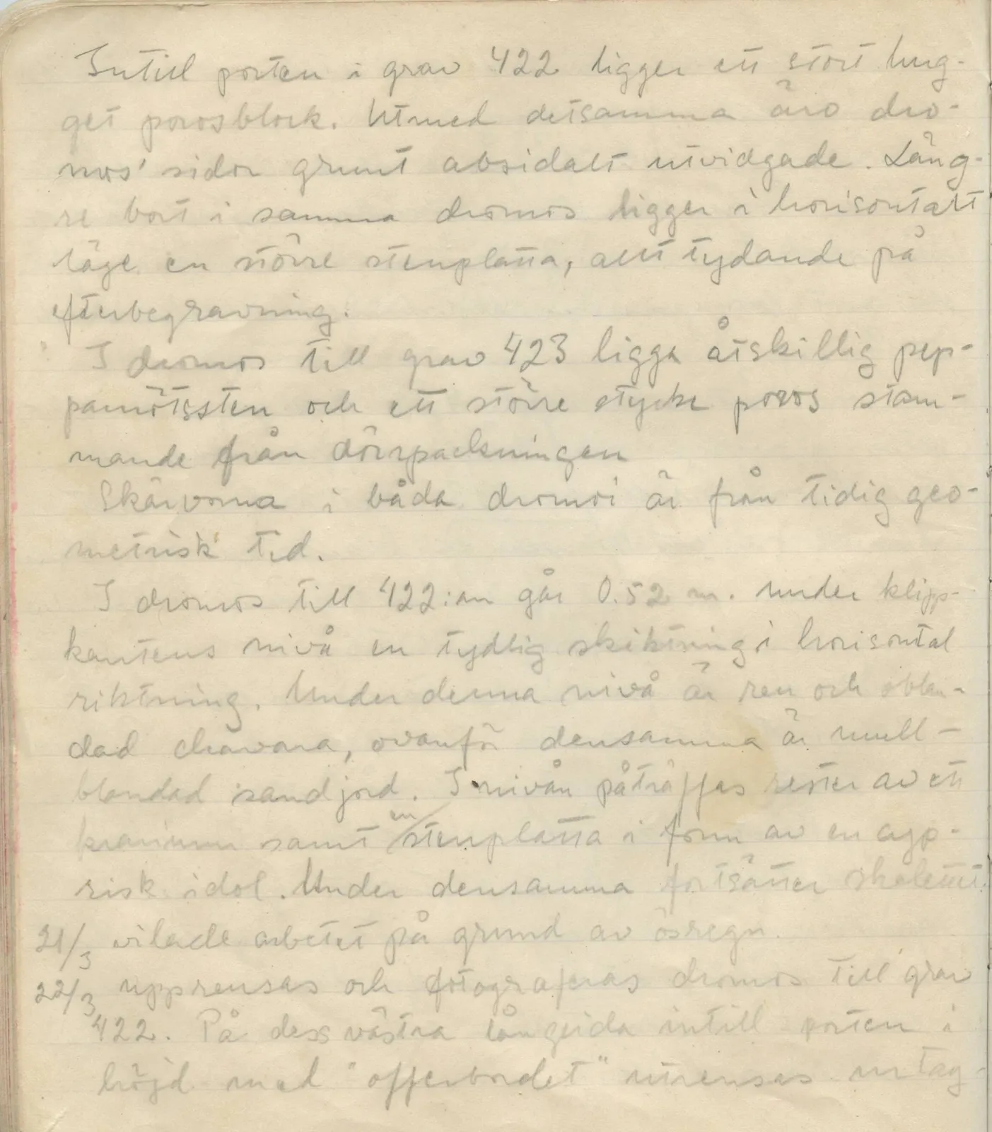Scan 90 of field diary DII:1b (Lapithos, Kastros), handwritten in Swedish. The transcription and translation follow.