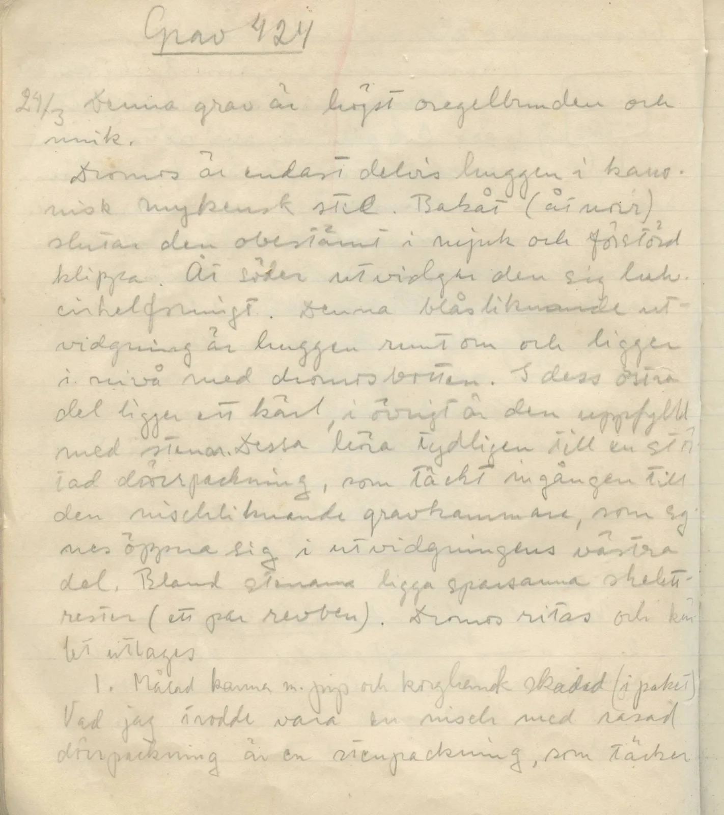 Scan 96 of field diary DII:1b (Lapithos, Kastros), handwritten in Swedish. The transcription and translation follow.