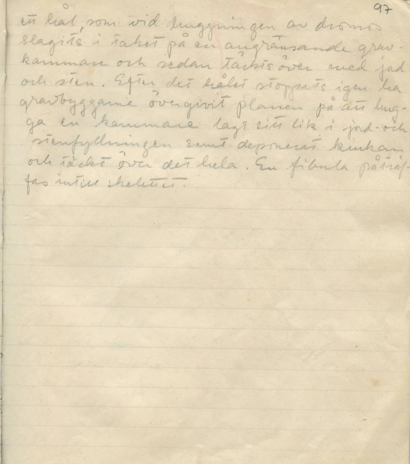 Scan 97 of field diary DII:1b (Lapithos, Kastros), handwritten in Swedish. The transcription and translation follow.
