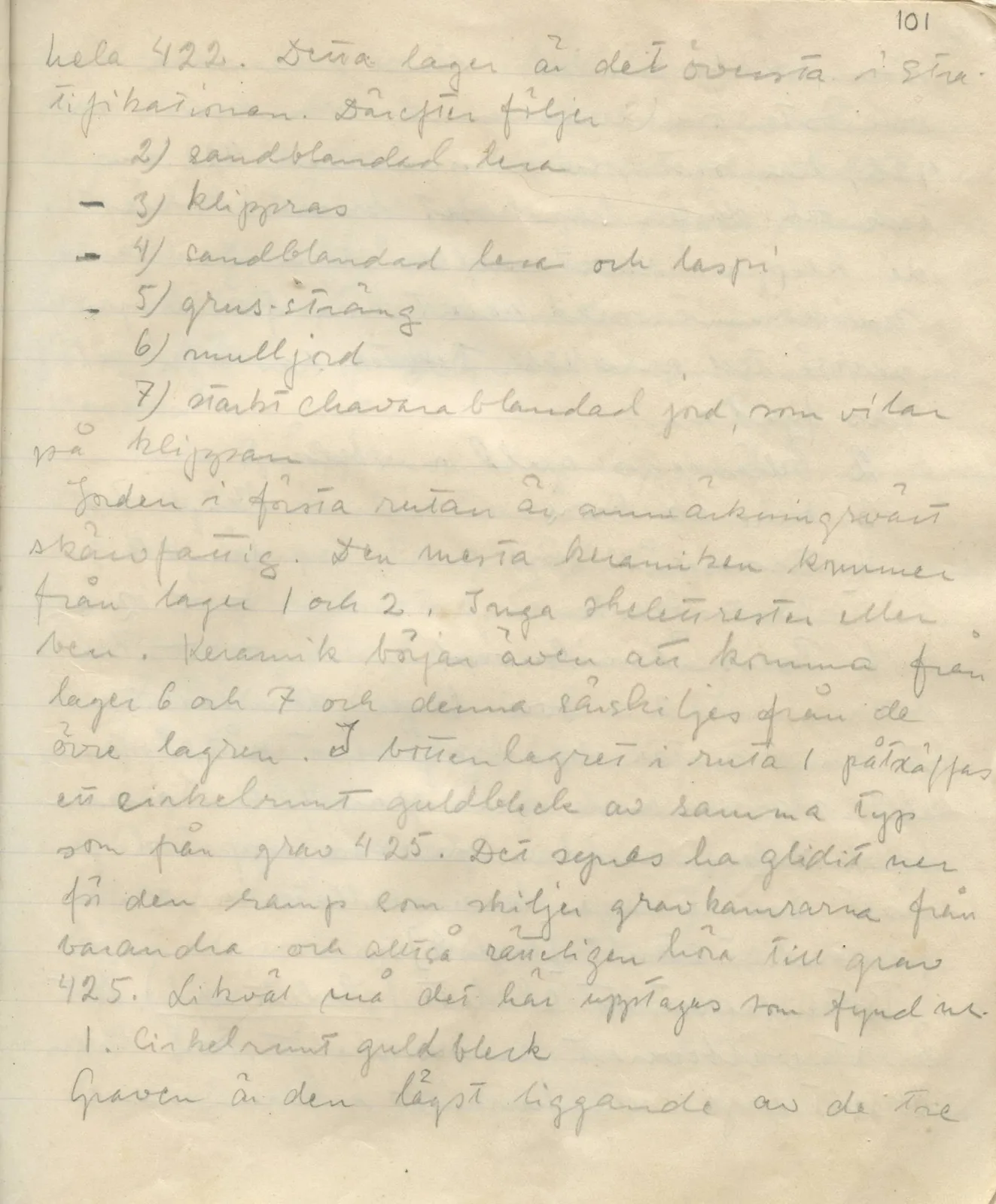 Scan 102 of field diary DII:1b (Lapithos, Kastros), handwritten in Swedish. The transcription and translation follow.