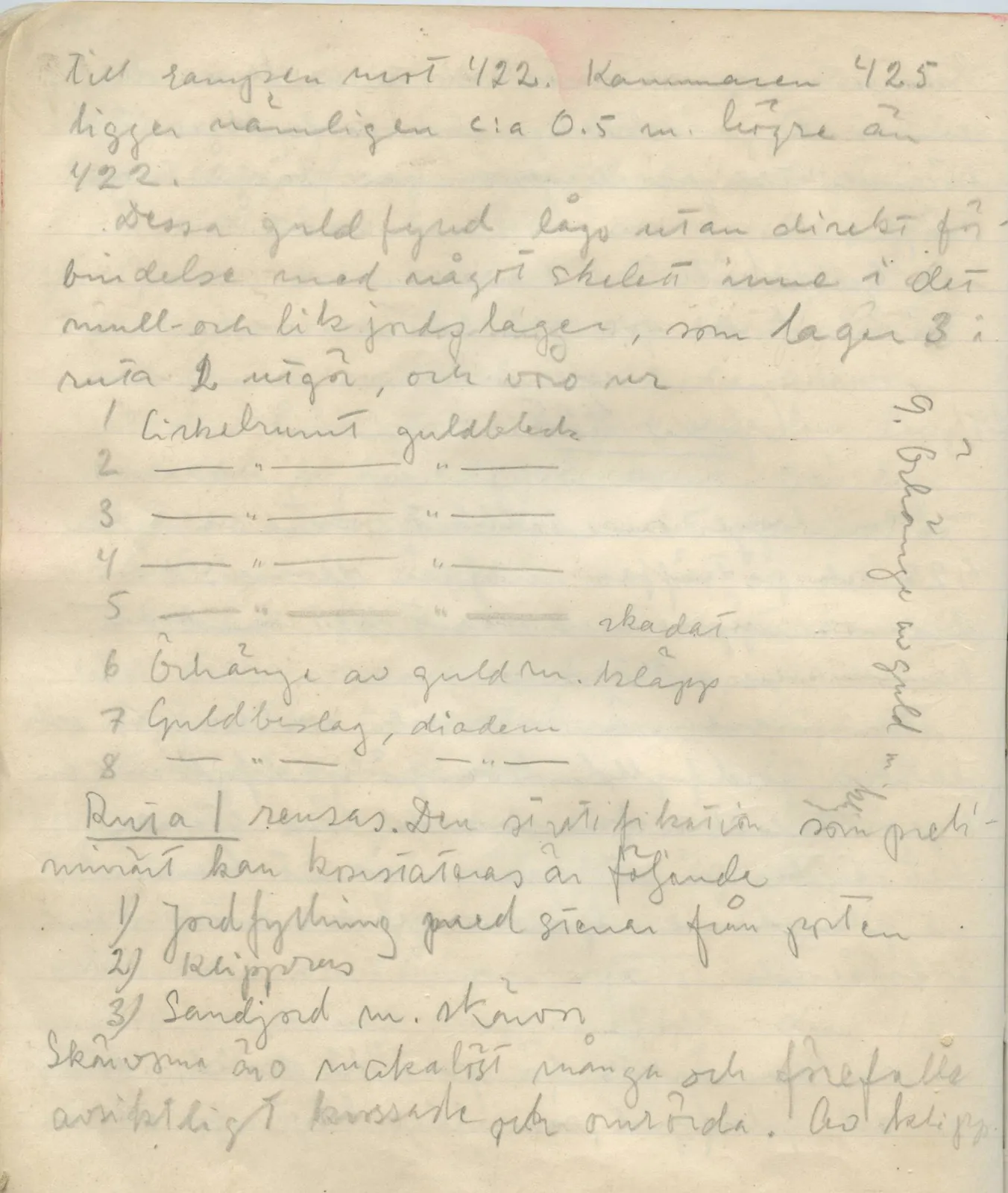 Scan 107 of field diary DII:1b (Lapithos, Kastros), handwritten in Swedish. The transcription and translation follow.