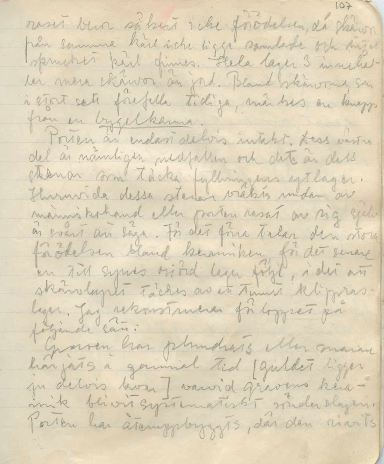 Scan 108 of field diary DII:1b (Lapithos, Kastros), handwritten in Swedish. The transcription and translation follow.