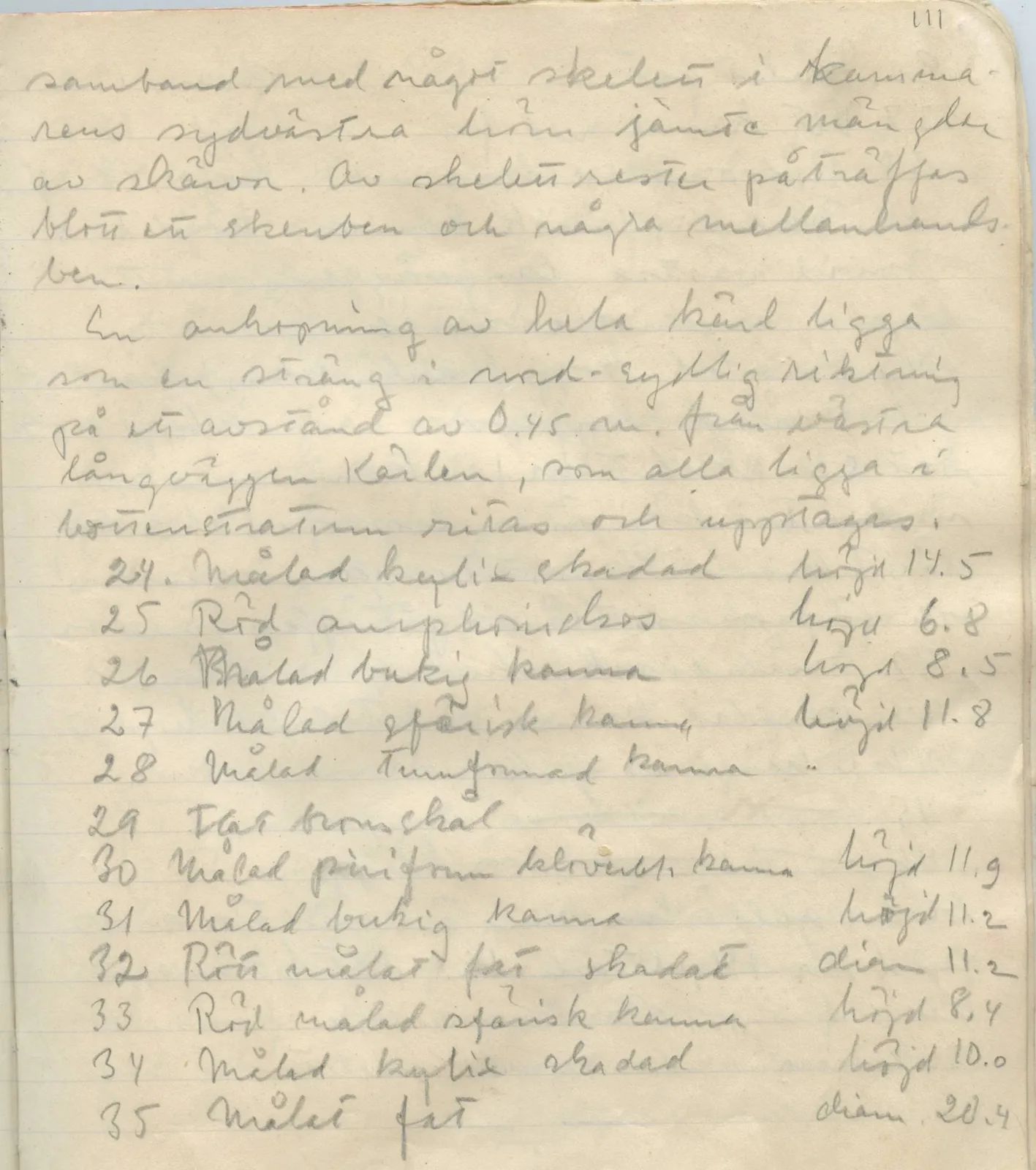 Scan 112 of field diary DII:1b (Lapithos, Kastros), handwritten in Swedish. The transcription and translation follow.