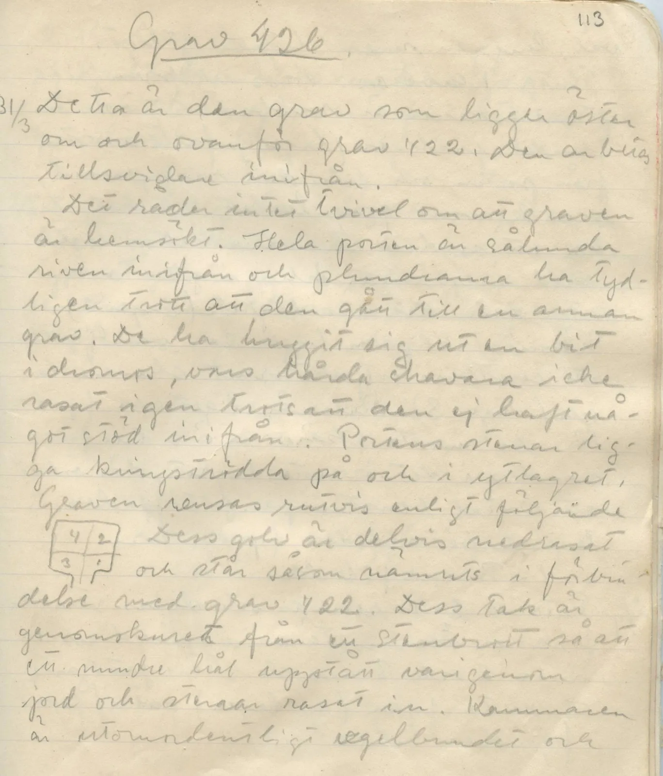 Scan 114 of field diary DII:1b (Lapithos, Kastros), handwritten in Swedish. The transcription and translation follow.