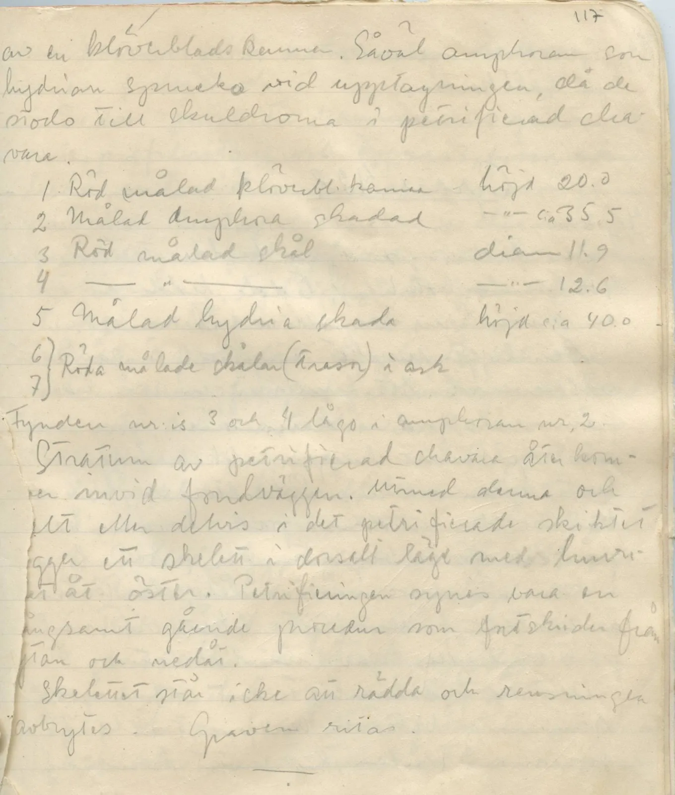 Scan 118 of field diary DII:1b (Lapithos, Kastros), handwritten in Swedish. The transcription and translation follow.