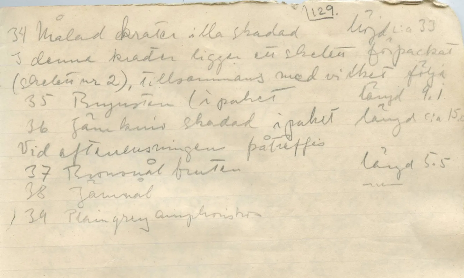 Scan 130 of field diary DII:1b (Lapithos, Kastros), handwritten in Swedish. The transcription and translation follow.