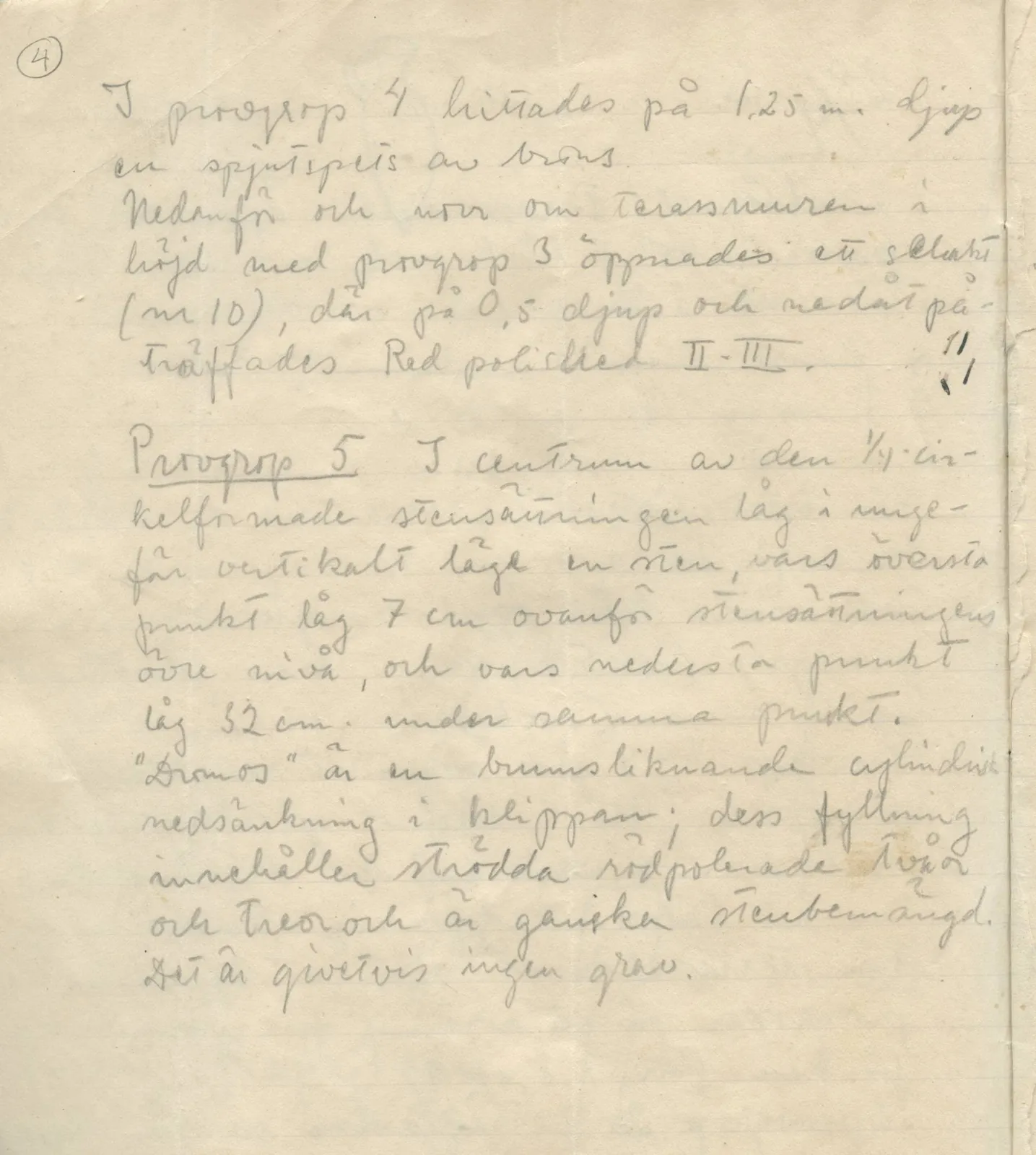 Scan 135 of field diary DII:1b (Lapithos, Kastros), handwritten in Swedish. The transcription and translation follow.