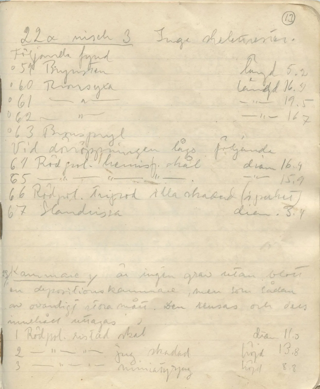 Scan 144 of field diary DII:1b (Lapithos, Kastros), handwritten in Swedish. The transcription and translation follow.