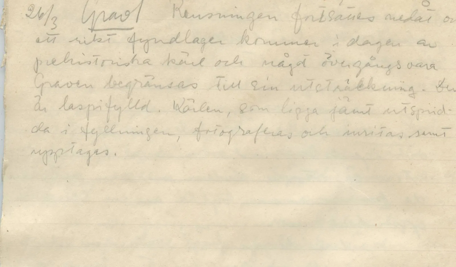 Scan 153 of field diary DII:1b (Lapithos, Kastros), handwritten in Swedish. The transcription and translation follow.