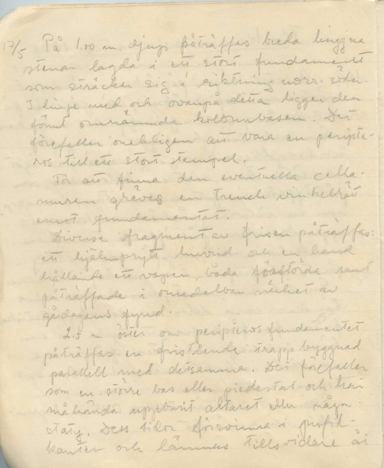 Scan 22 of field diary DII:1c (Oura, Trachonas and Idalion), handwritten in Swedish. The transcription and translation follow.