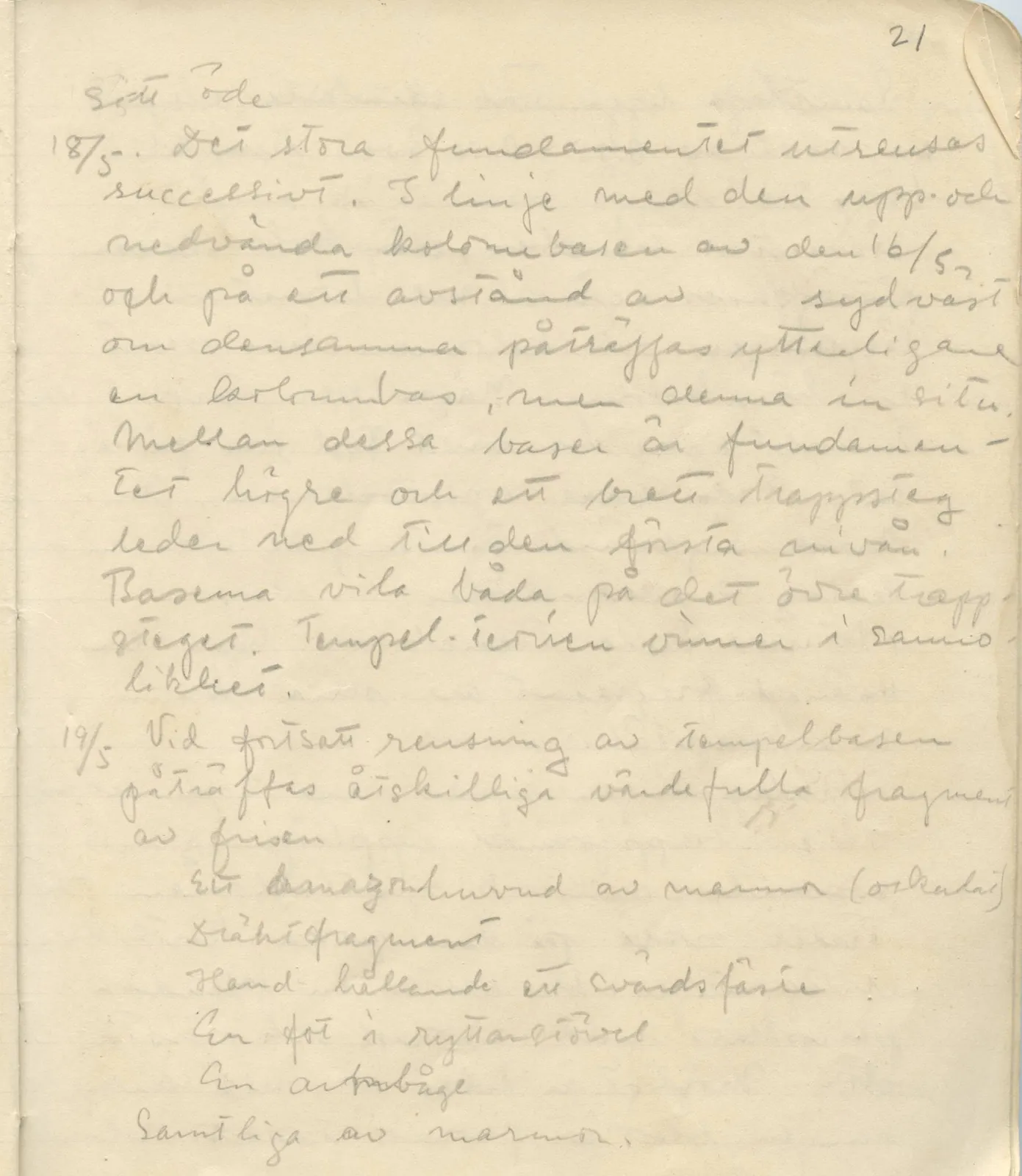 Scan 23 of field diary DII:1c (Oura, Trachonas and Idalion), handwritten in Swedish. The transcription and translation follow.