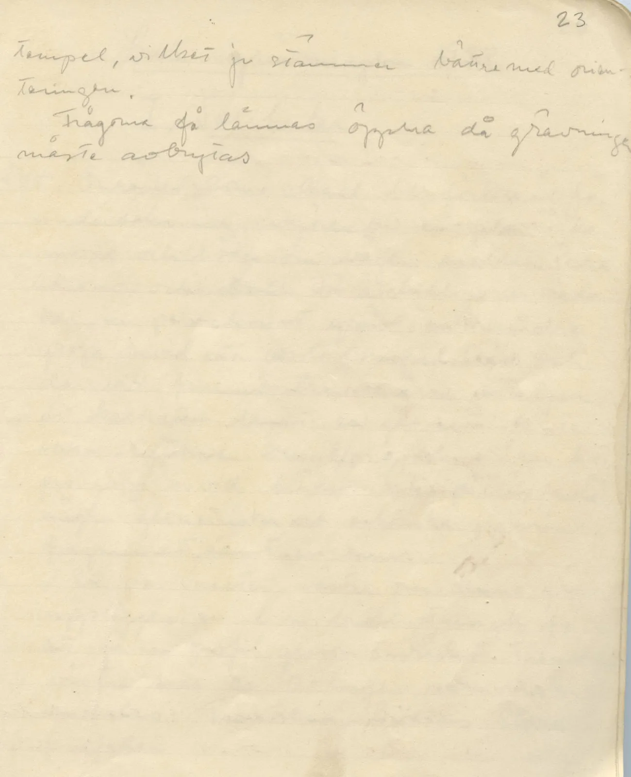 Scan 25 of field diary DII:1c (Oura, Trachonas and Idalion), handwritten in Swedish. The transcription and translation follow.