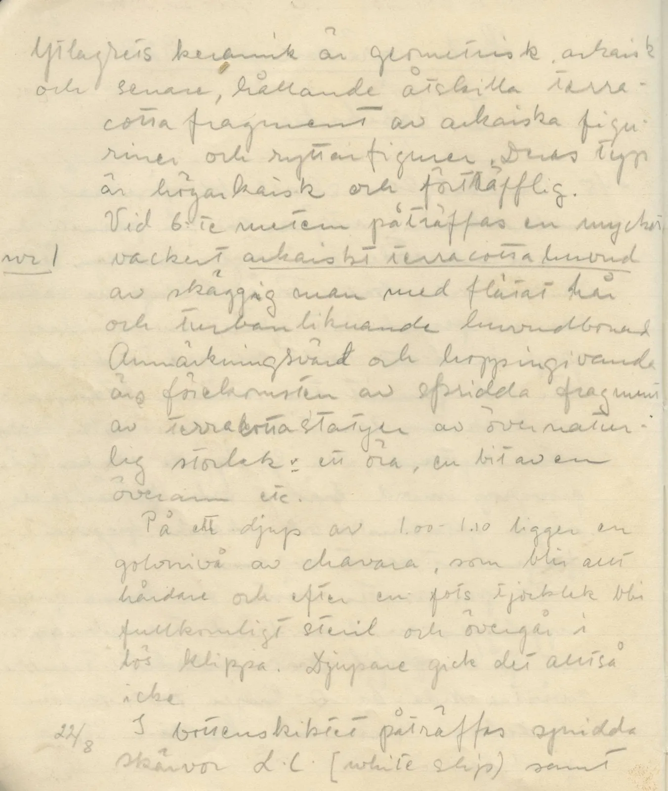 Scan 27 of field diary DII:1c (Oura, Trachonas and Idalion), handwritten in Swedish. The transcription and translation follow.