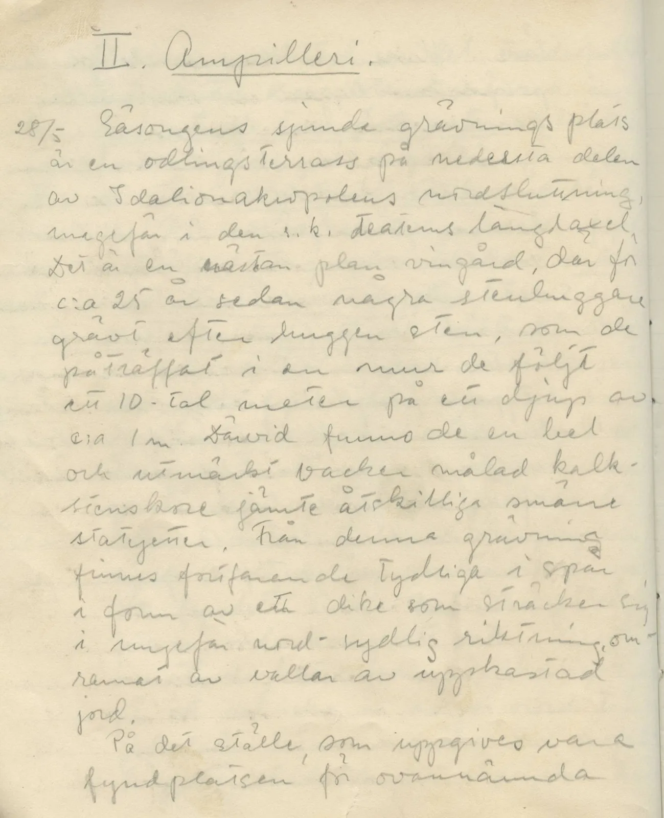 Scan 35 of field diary DII:1c (Oura, Trachonas and Idalion), handwritten in Swedish. The transcription and translation follow.