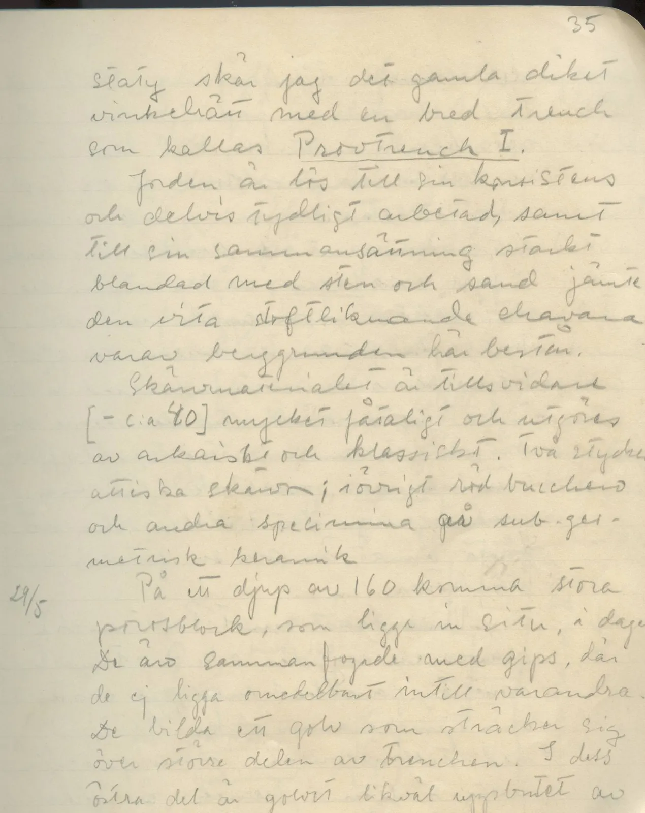 Scan 36 of field diary DII:1c (Oura, Trachonas and Idalion), handwritten in Swedish. The transcription and translation follow.