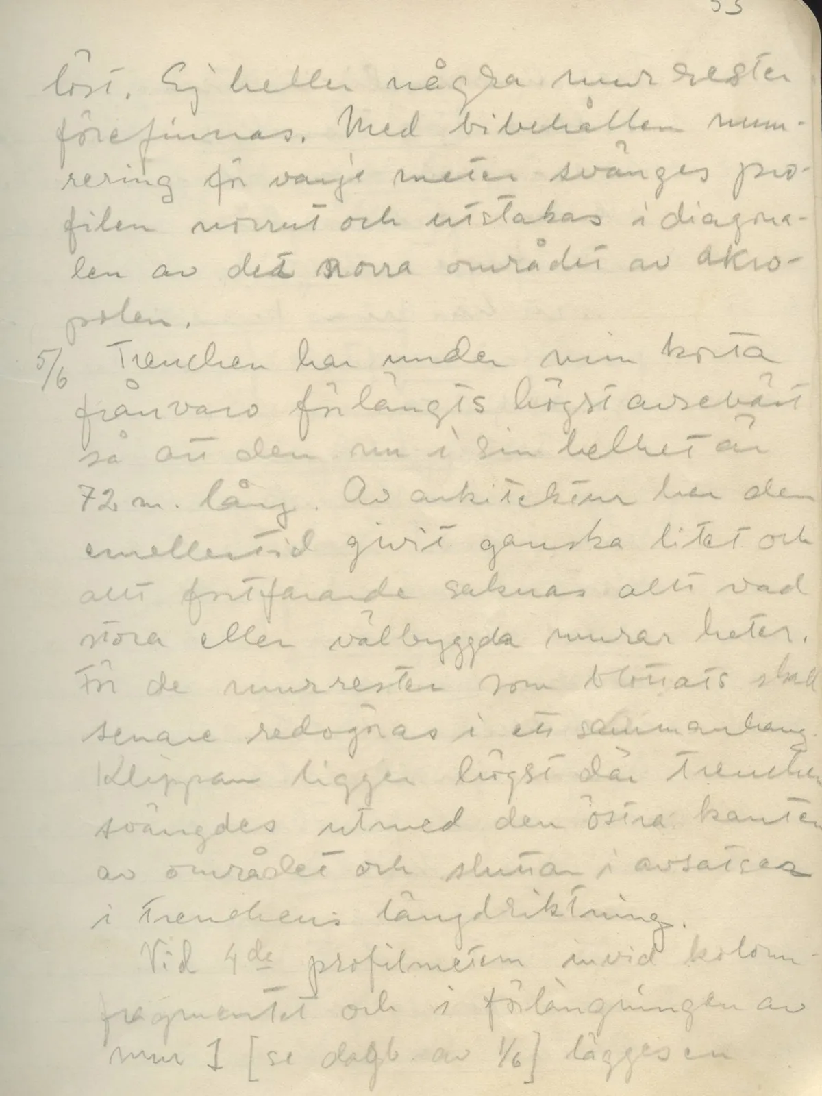 Scan 54 of field diary DII:1c (Oura, Trachonas and Idalion), handwritten in Swedish. The transcription and translation follow.