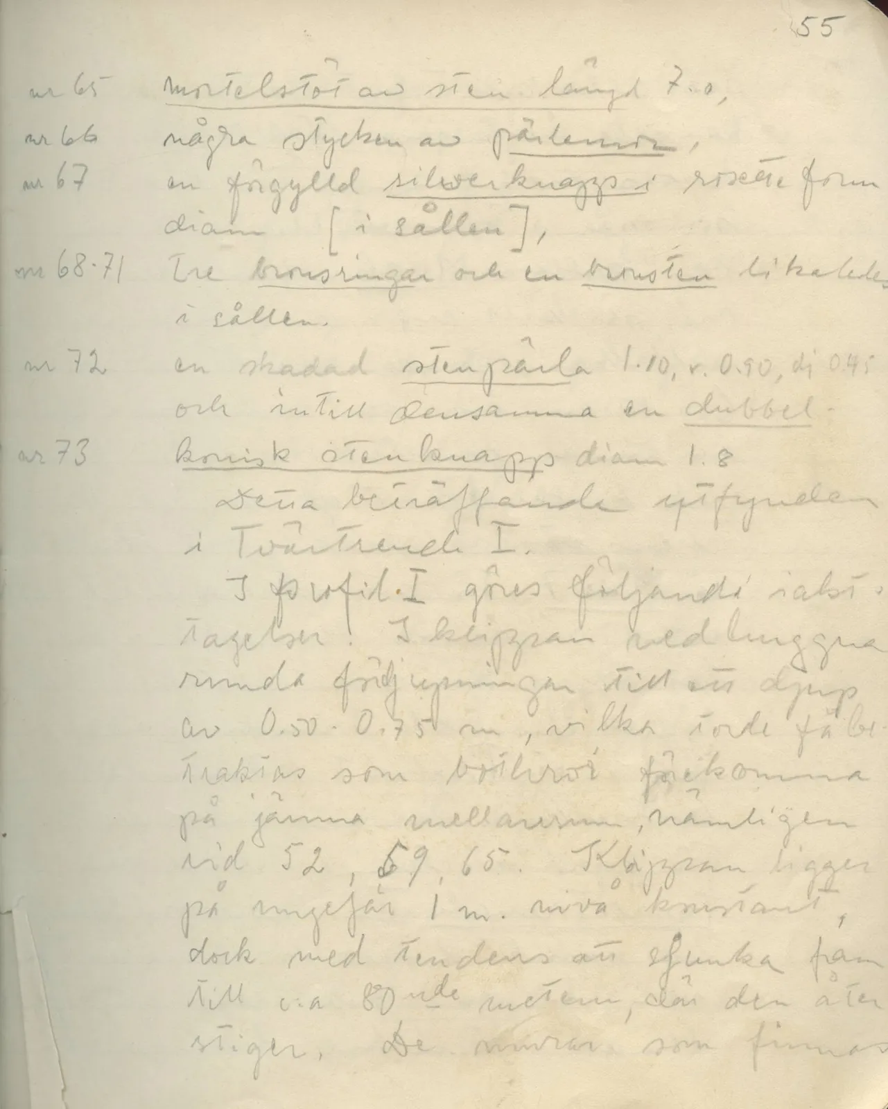 Scan 56 of field diary DII:1c (Oura, Trachonas and Idalion), handwritten in Swedish. The transcription and translation follow.