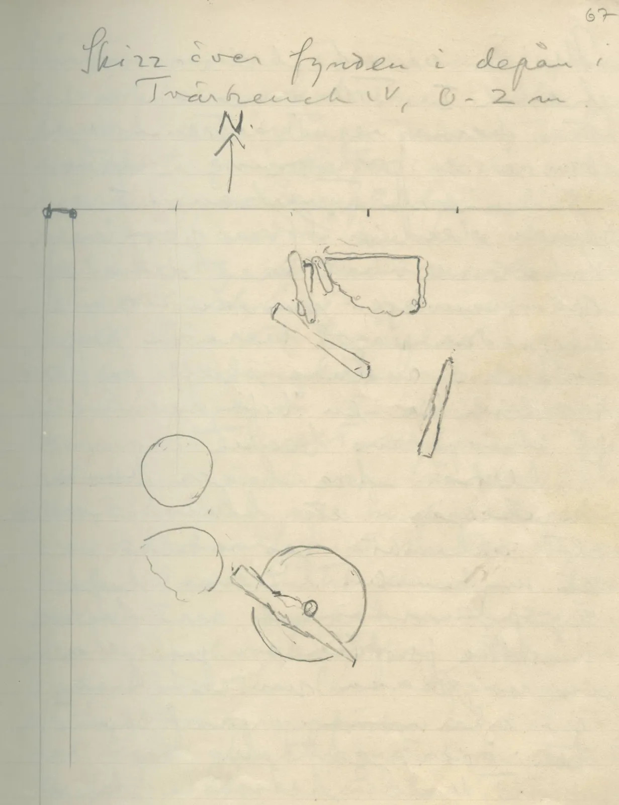 Scan 68 of field diary DII:1c (Oura, Trachonas and Idalion), handwritten in Swedish, with drawings. The transcription and translation follow.