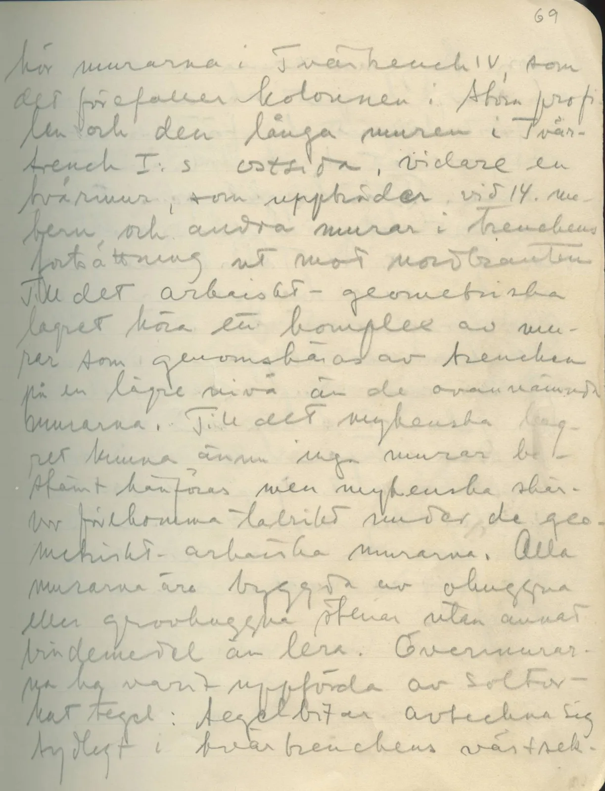 Scan 70 of field diary DII:1c (Oura, Trachonas and Idalion), handwritten in Swedish. The transcription and translation follow.