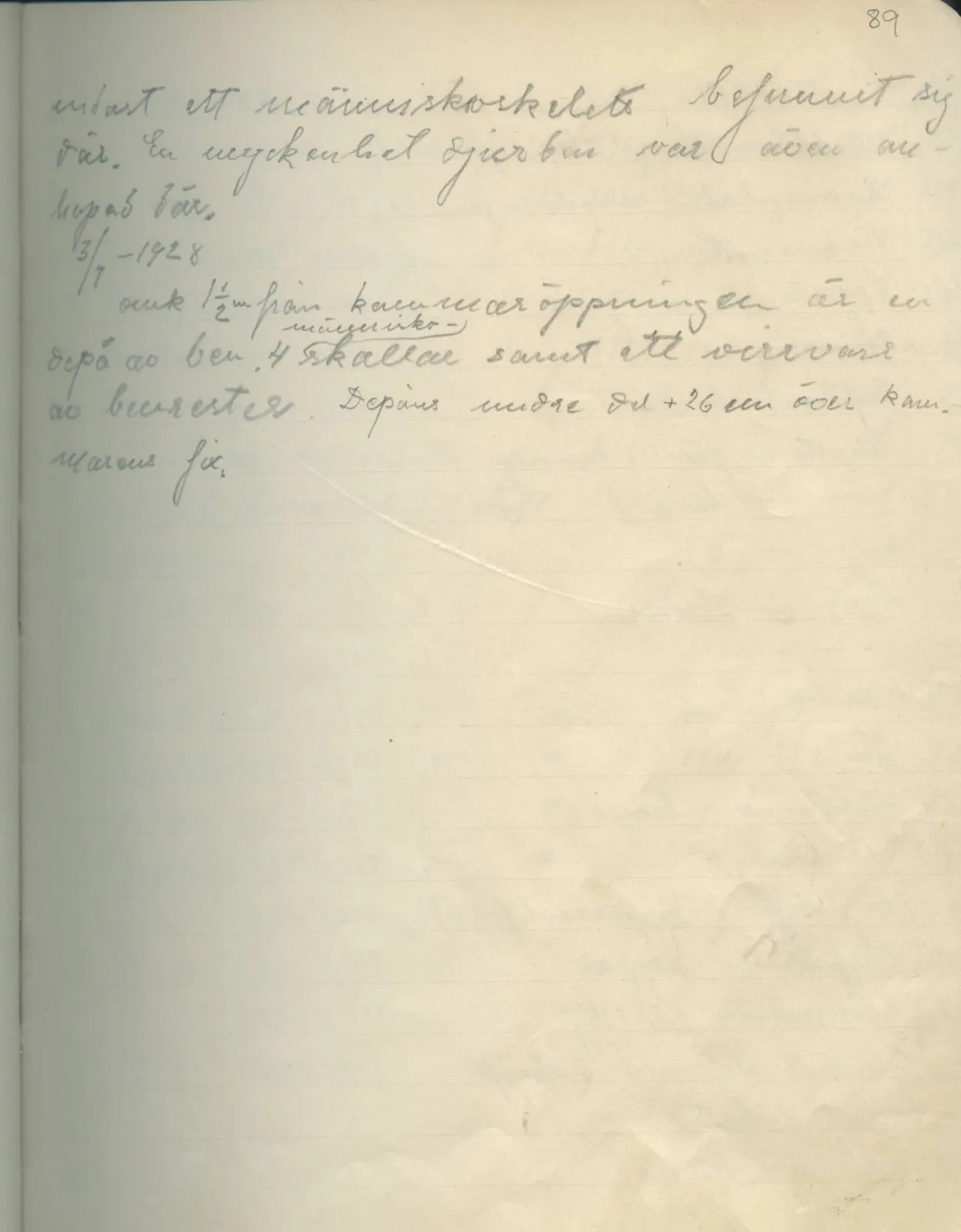 Scan 89 of field diary DII:1c (Oura, Trachonas and Idalion), handwritten in Swedish. The transcription and translation follow.