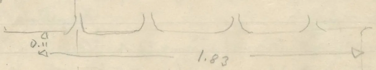 Plan with wall outlines, boundary line, north-south arrow and distance arrows