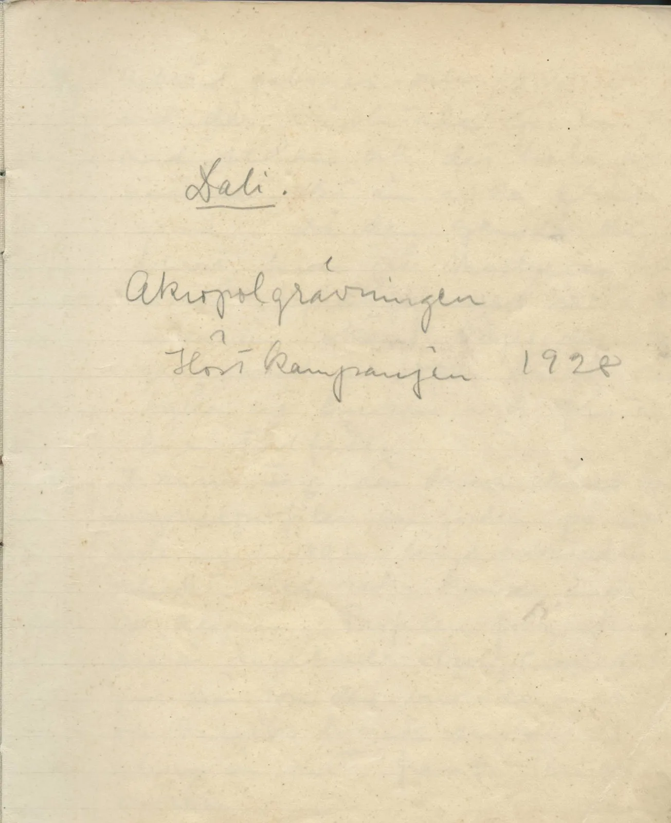 Scan 3 of field diary DII:1d (Idalion and Lapithos, Plakes), handwritten in Swedish. The transcription and translation follow.