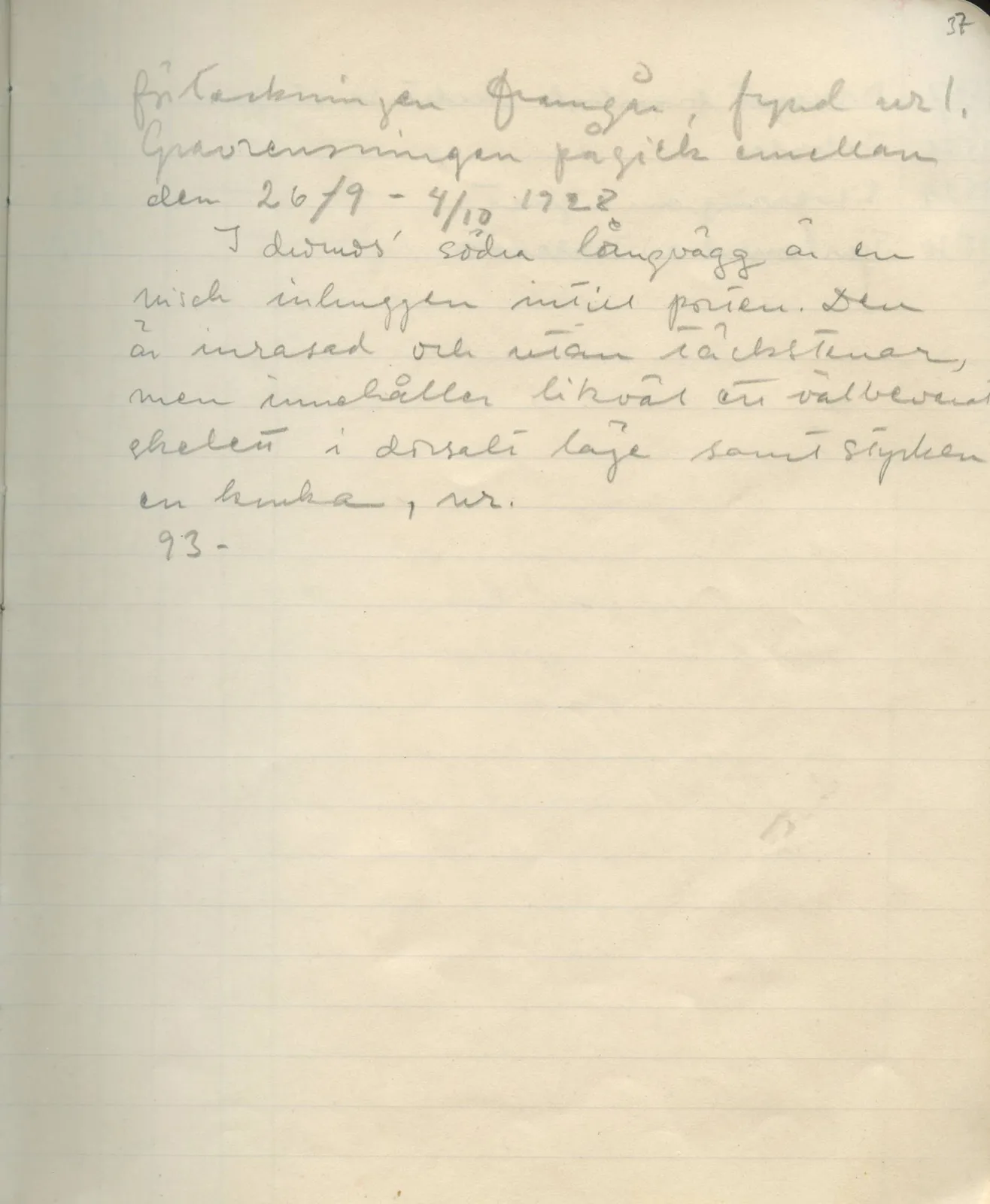Scan 40 of field diary DII:1d (Idalion and Lapithos, Plakes), handwritten in Swedish. The transcription and translation follow.