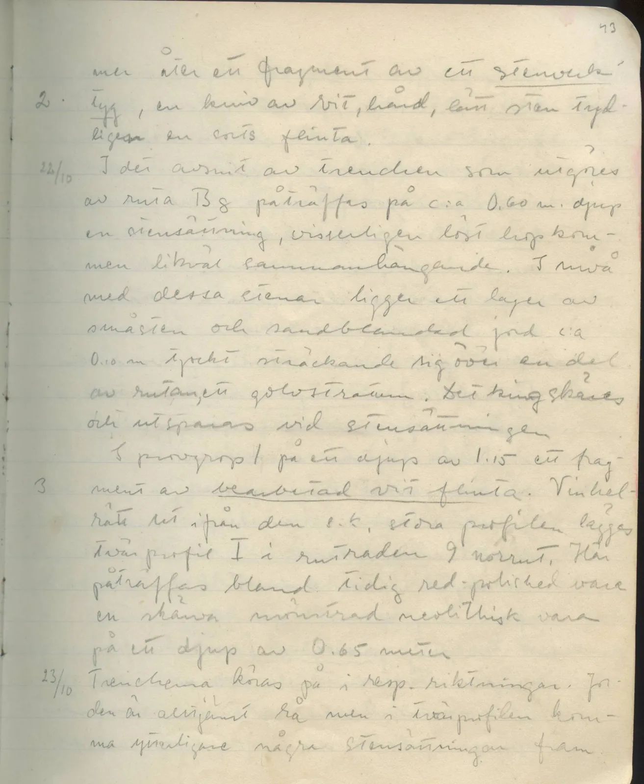 Scan 44 of field diary DII:1d (Idalion and Lapithos, Plakes), handwritten in Swedish. The transcription and translation follow.