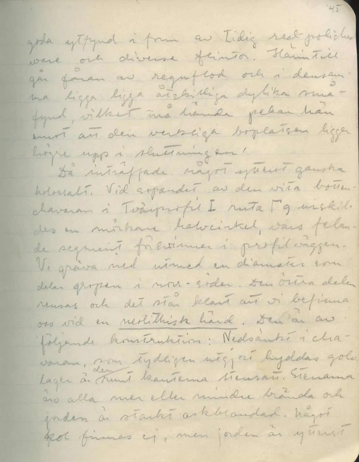 Scan 46 of field diary DII:1d (Idalion and Lapithos, Plakes), handwritten in Swedish. The transcription and translation follow.