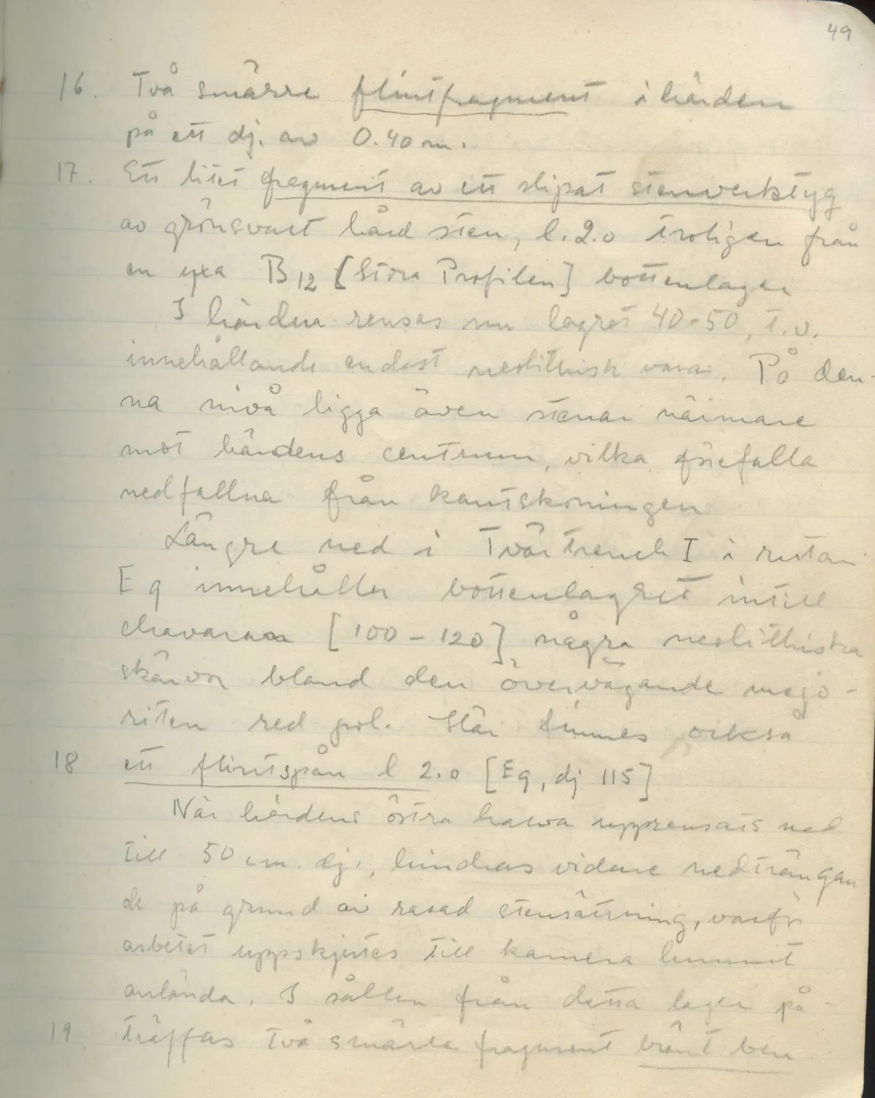 Scan 50 of field diary DII:1d (Idalion and Lapithos, Plakes), handwritten in Swedish. The transcription and translation follow.