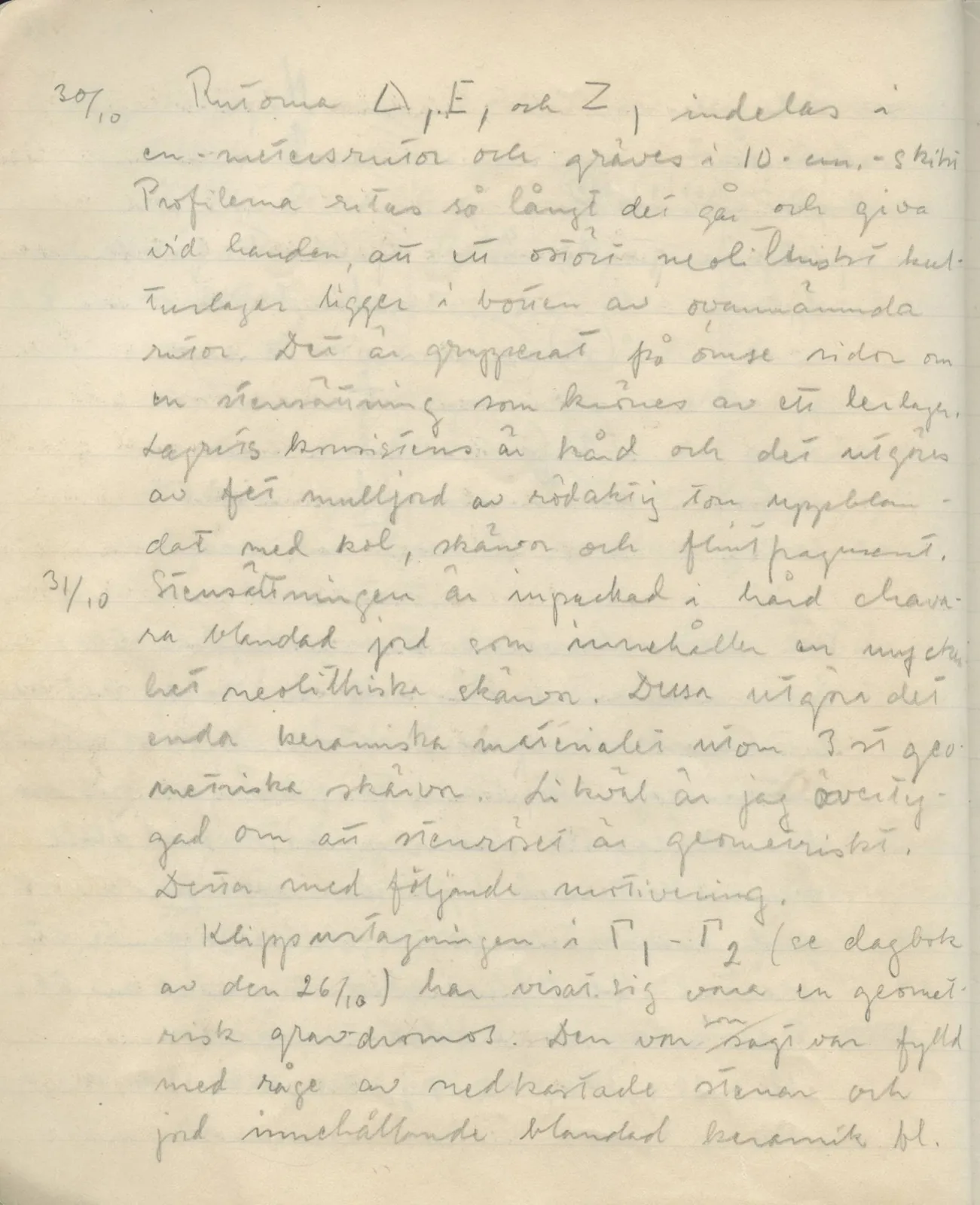 Scan 57 of field diary DII:1d (Idalion and Lapithos, Plakes), handwritten in Swedish. The transcription and translation follow.