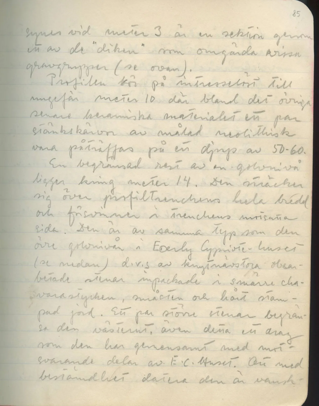 Scan 86 of field diary DII:1d (Idalion and Lapithos, Plakes), handwritten in Swedish. The transcription and translation follow.
