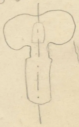Plan and section of a chamber tomb with dromos and two side chambers